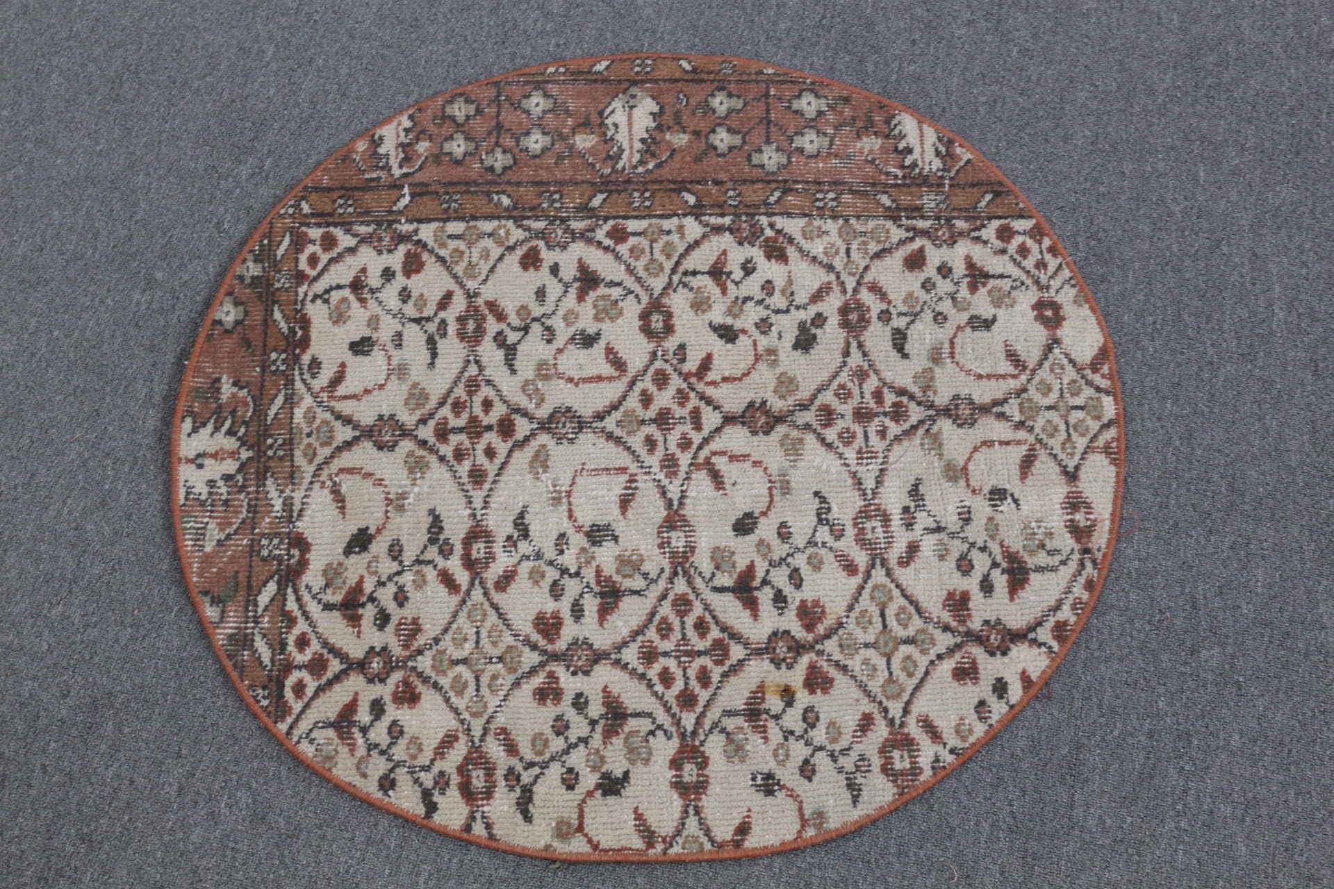 Floor Rugs, Nursery Rugs, 2.5x2.8 ft Small Rugs, Vintage Rugs, Door Mat Rug, Moroccan Rug, Turkish Rug, Muted Rug, Brown Home Decor Rug