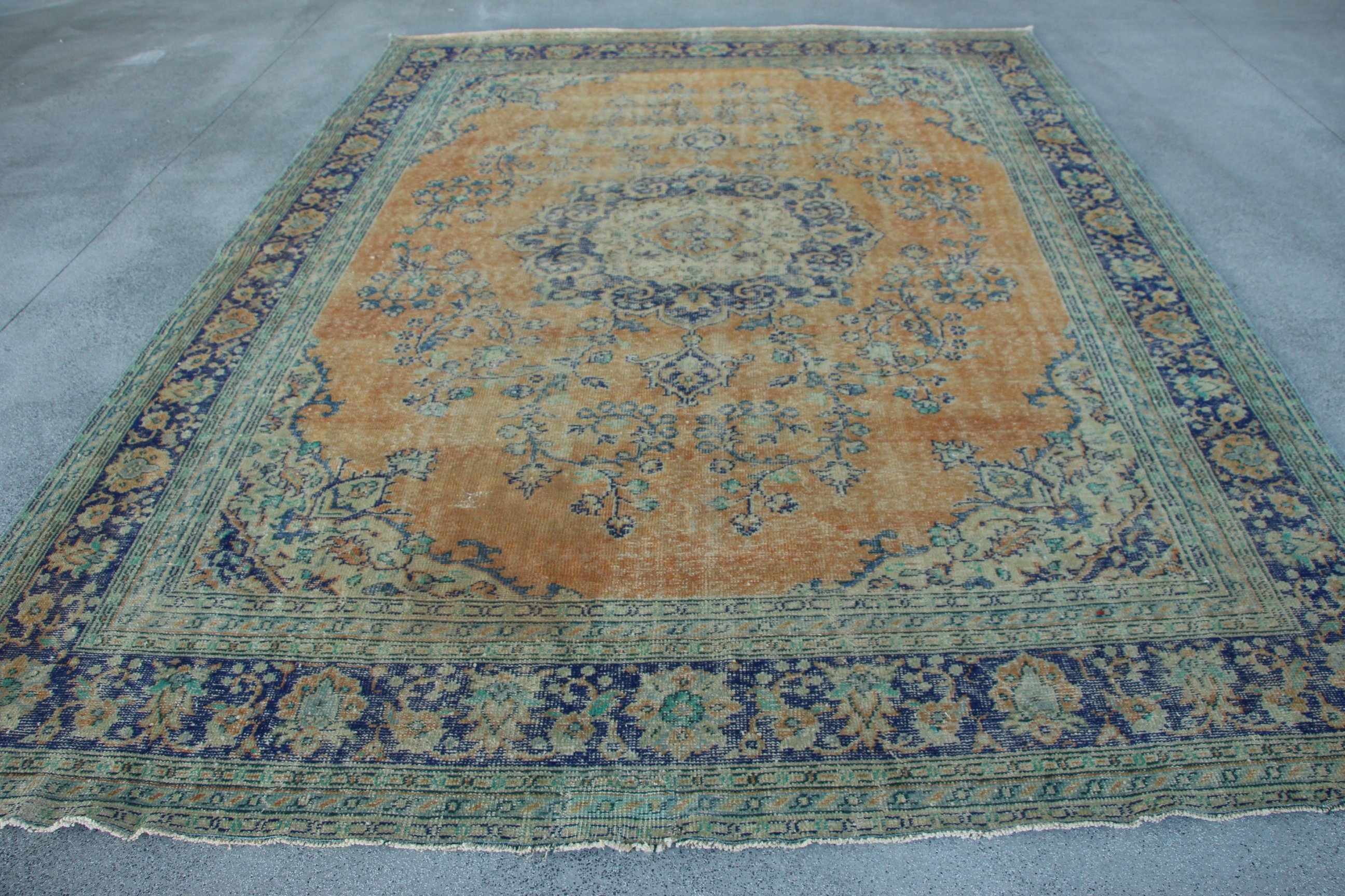 Salon Halıları, Antika Halı, Oturma Odası Halıları, Turuncu Modern Halılar, Açıklama Halısı, Türk Halıları, Vintage Halı, 8,5x11,4 ft Büyük Boy Halılar