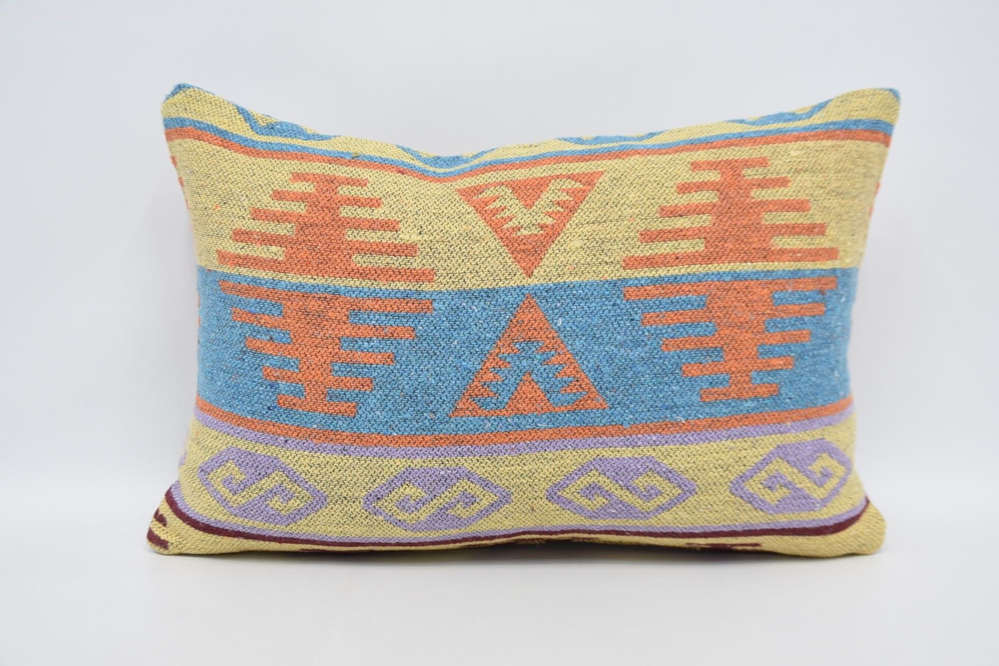 Antique Pillows, Pillow for Sofa, Art Deco Cushion, 16"x24" Orange Pillow, Boho Throw Cushion Cover, Interior Designer Pillow