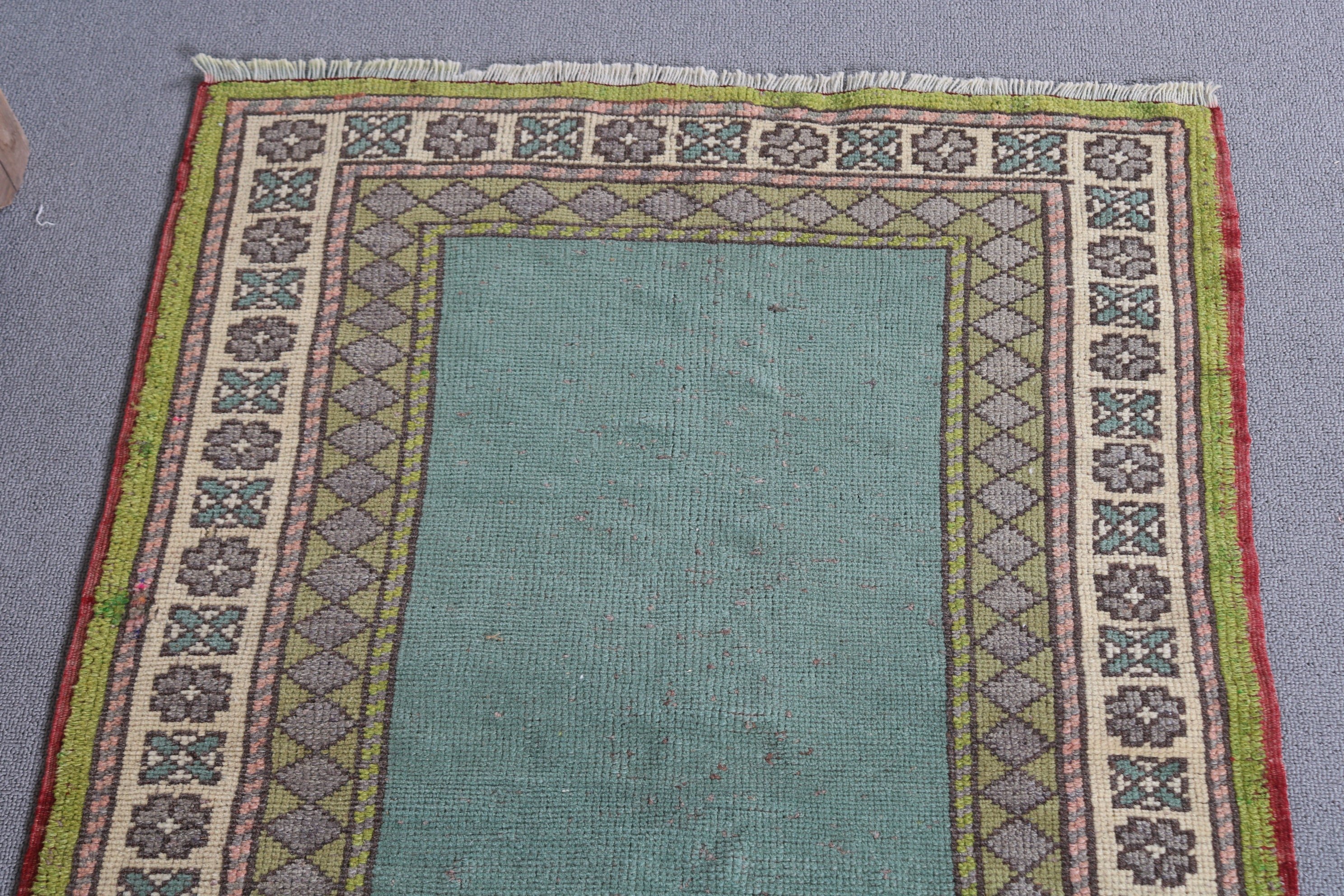 Home Decor Rug, Door Mat Rugs, 2.4x3.4 ft Small Rug, Turkish Rug, Designer Rug, Wall Hanging Rug, Cool Rug, Vintage Rugs, Green Wool Rug