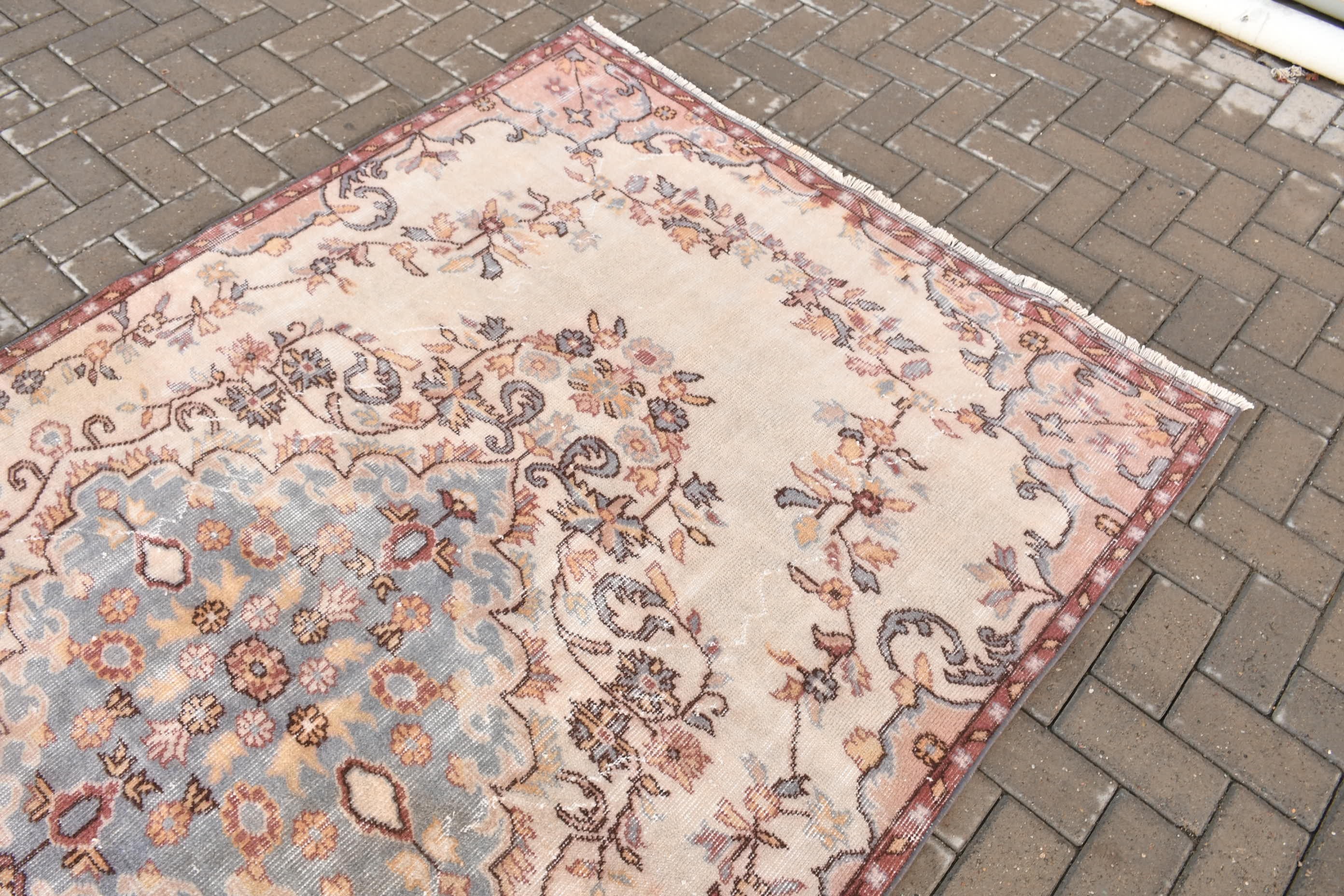 4.8x8.6 ft Large Rug, Bedroom Rug, Turkish Rugs, Vintage Rug, Beige Anatolian Rug, Cool Rug, Rugs for Salon, Dining Room Rug