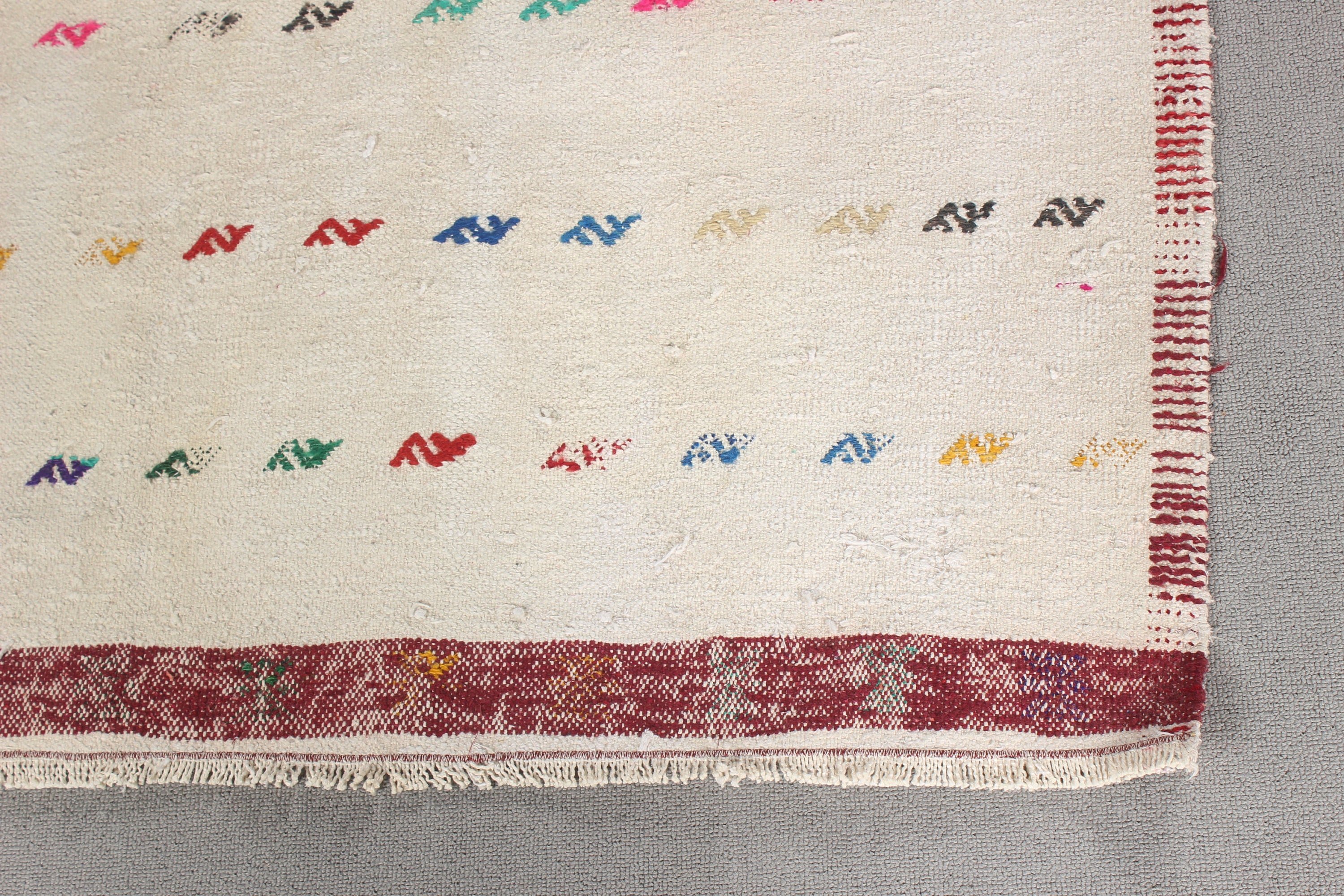 4.1x6.4 ft Alan Halısı, Fas Halısı, Boho Alan Halısı, Yemek Odası Halısı, Modern Halı, Bej Zemin Halısı, Türk Halısı, Vintage Halılar, Kilim