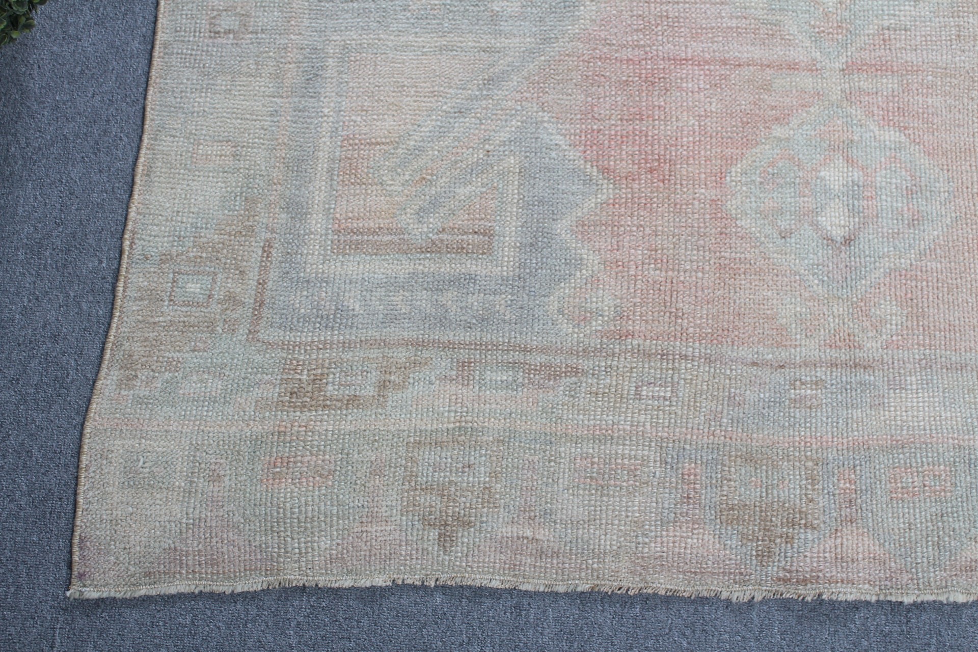 Türk Halıları, Vintage Halı, Bej 4.3x11.8 ft Runner Halıları, Ev Dekorasyonu Halısı, Koridor Halısı, Merdiven Halısı, Yurt Halıları, Yer Halısı