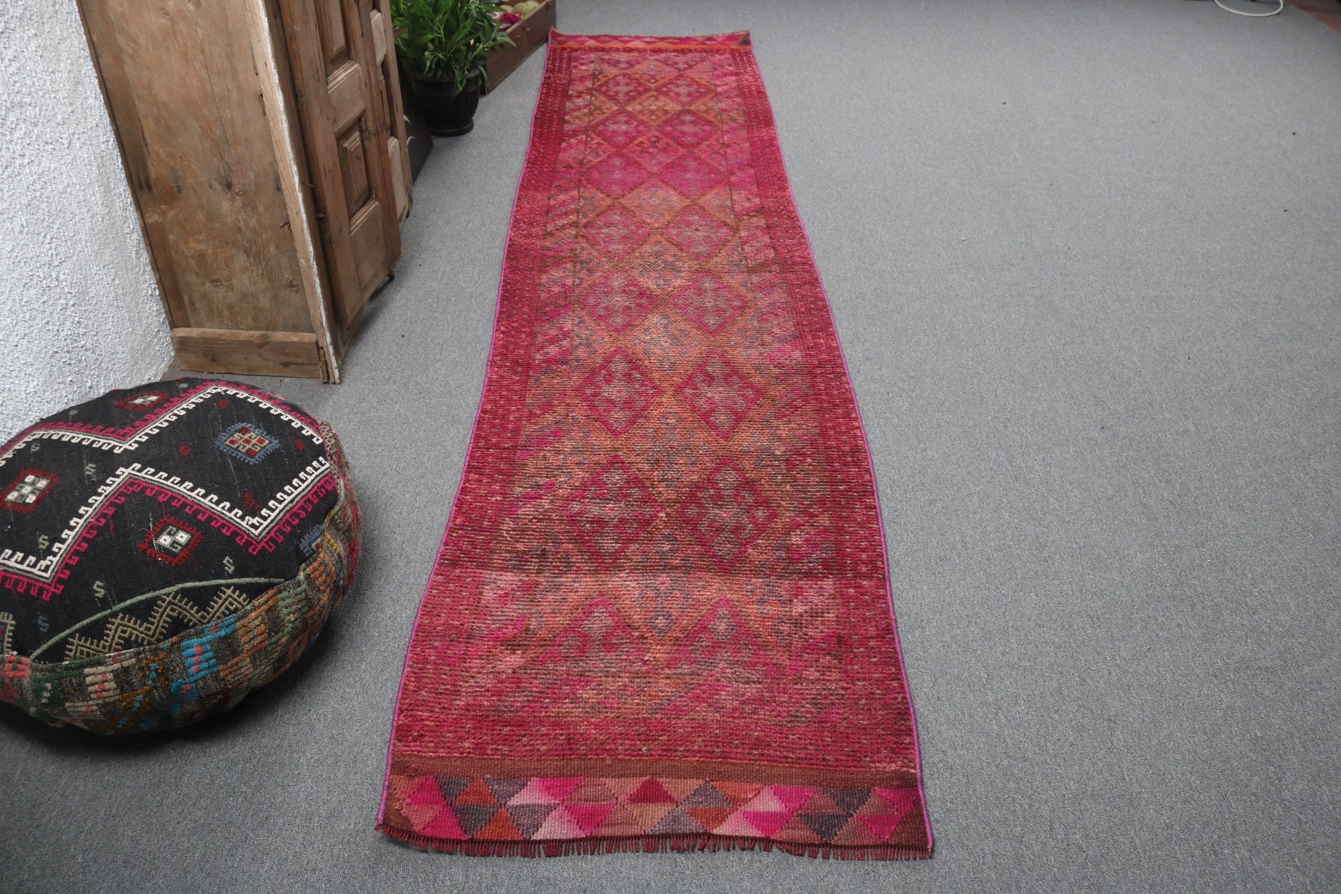 Fas Halıları, Mutfak Halısı, Aztek Halıları, Vintage Halılar, Ev Dekorasyonu Halıları, Koridor Halısı, Pembe Fas Halısı, 2.5x11.5 ft Runner Halısı, Türk Halısı