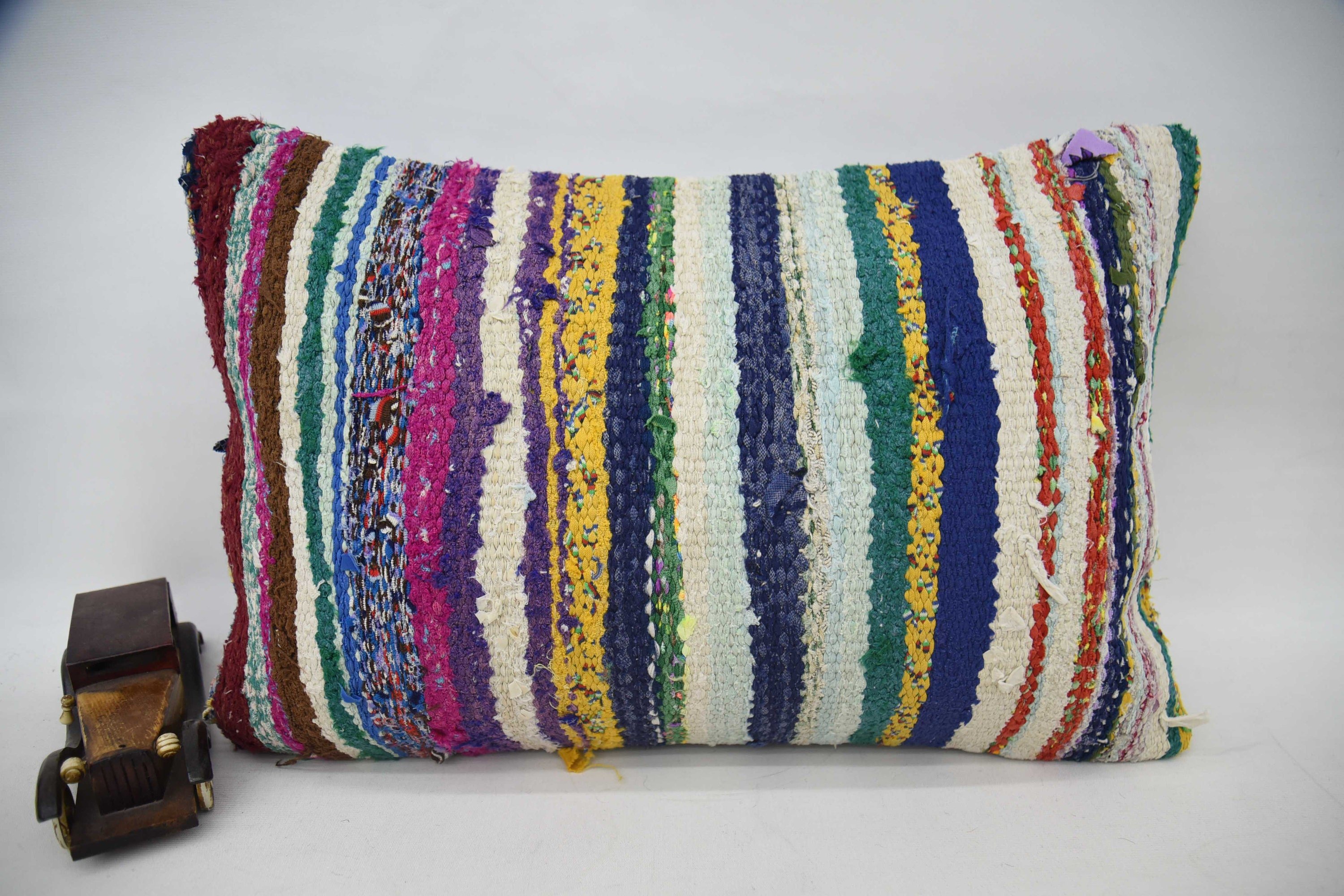 Turkish Kilim Pillow, Pillow for Sofa, Ottoman Cushion Case, 16"x24" Pink Cushion Case, Throw Kilim Pillow, Anatolian Cushion Cover