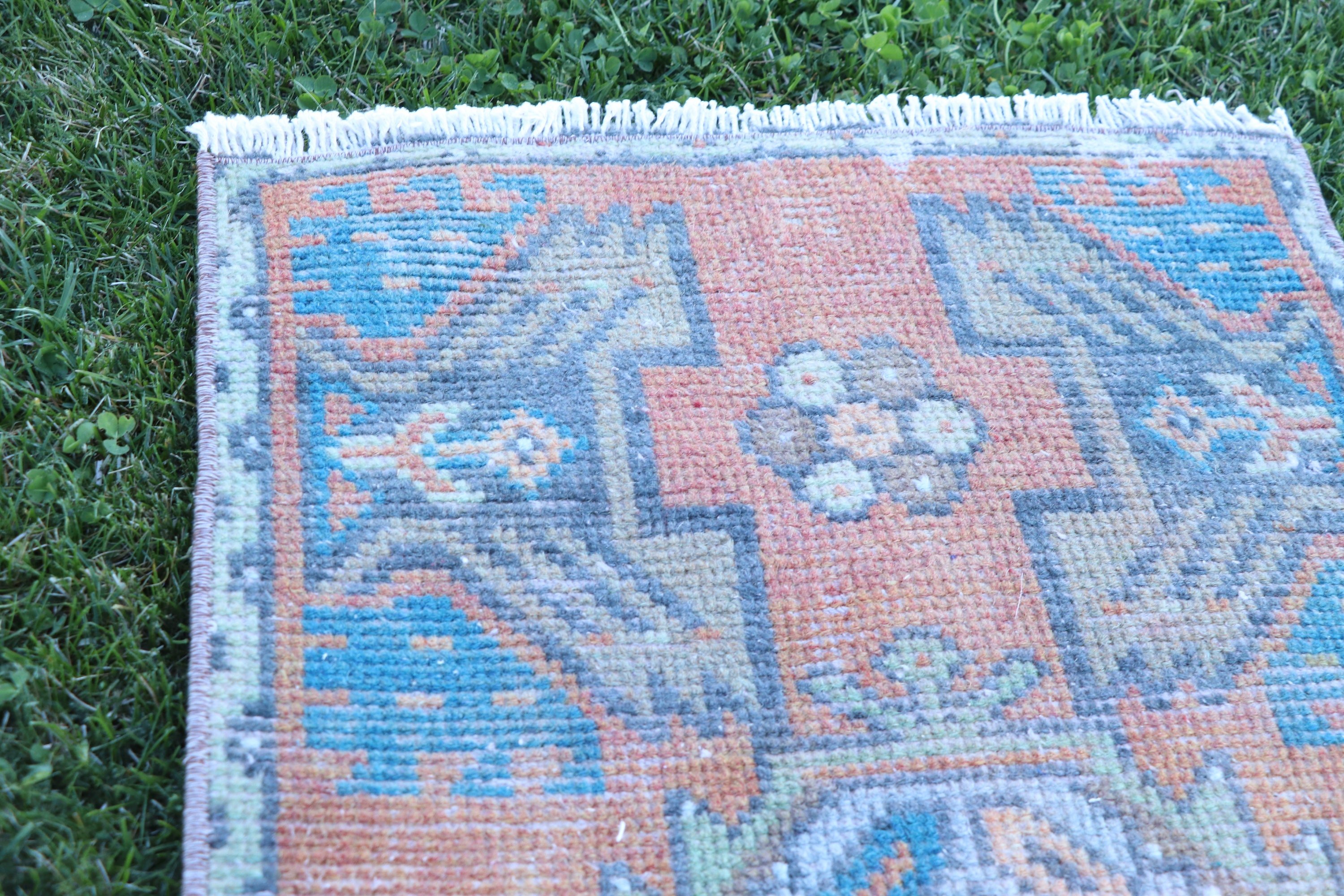 1.5x3 ft Small Rugs, Turkish Rug, Floor Rugs, Car Mat Rugs, Orange Kitchen Rug, Vintage Rugs, Flatweave Rug, Modern Rug, Small Vintage Rug