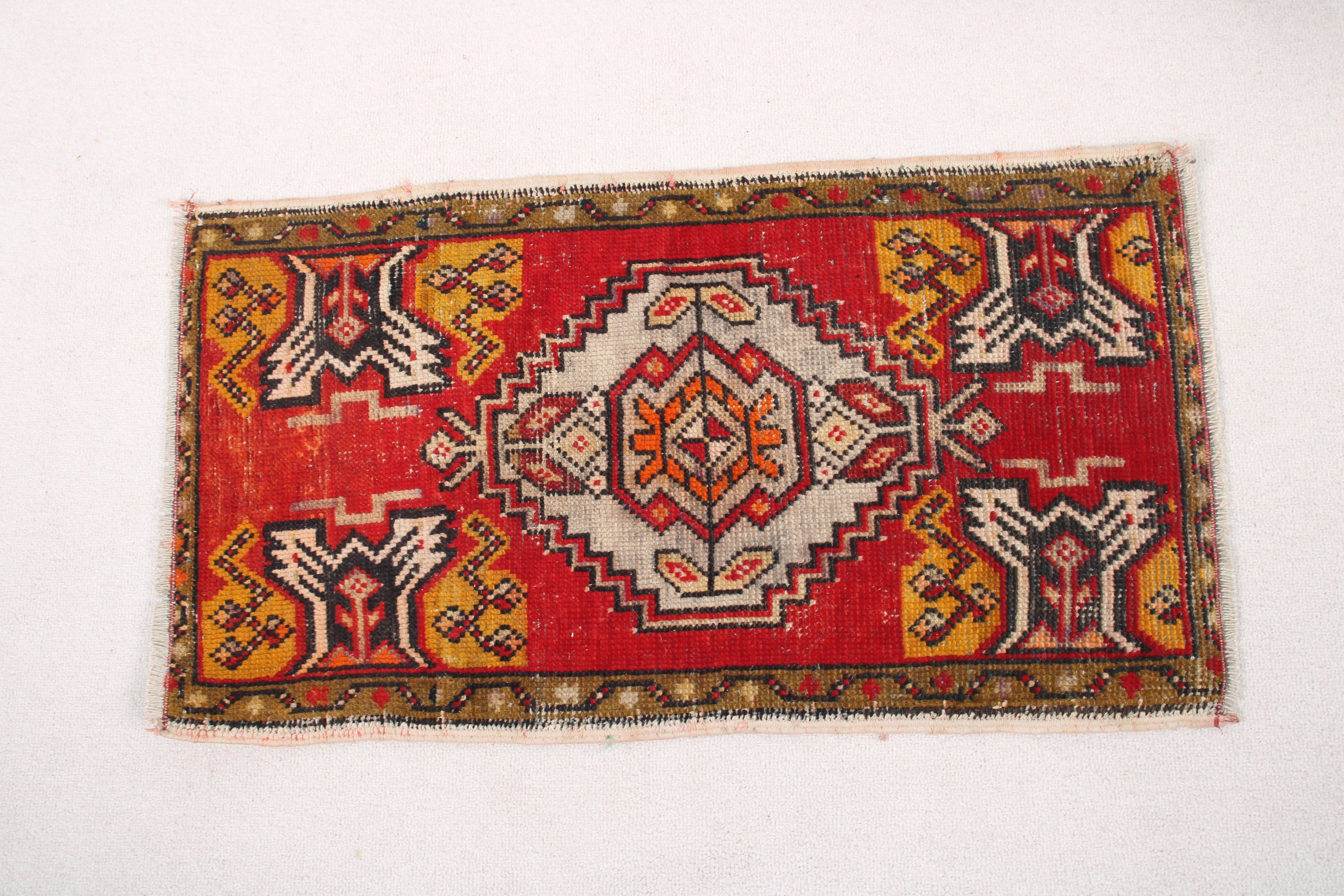 Red Anatolian Rug, Turkish Rug, 1.6x2.8 ft Small Rugs, Flatweave Rug, Small Boho Rugs, Bathroom Rug, Anatolian Rug, Vintage Rugs