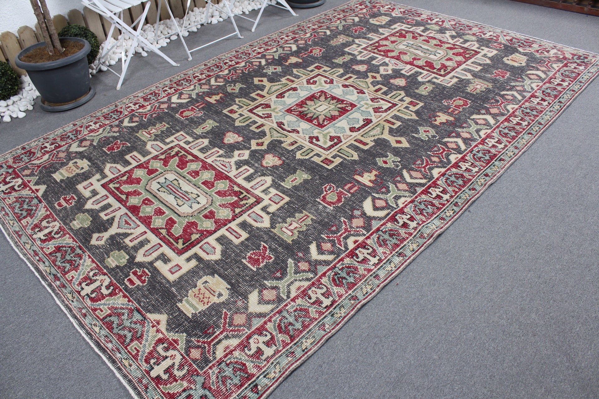 Yeşil Fas Halıları, Salon Halıları, Türk Halıları, Vintage Halı, Salon Halısı, 6.3x10.5 ft Büyük Halılar, Yemek Odası Halısı, Antika Halı, Havalı Halı