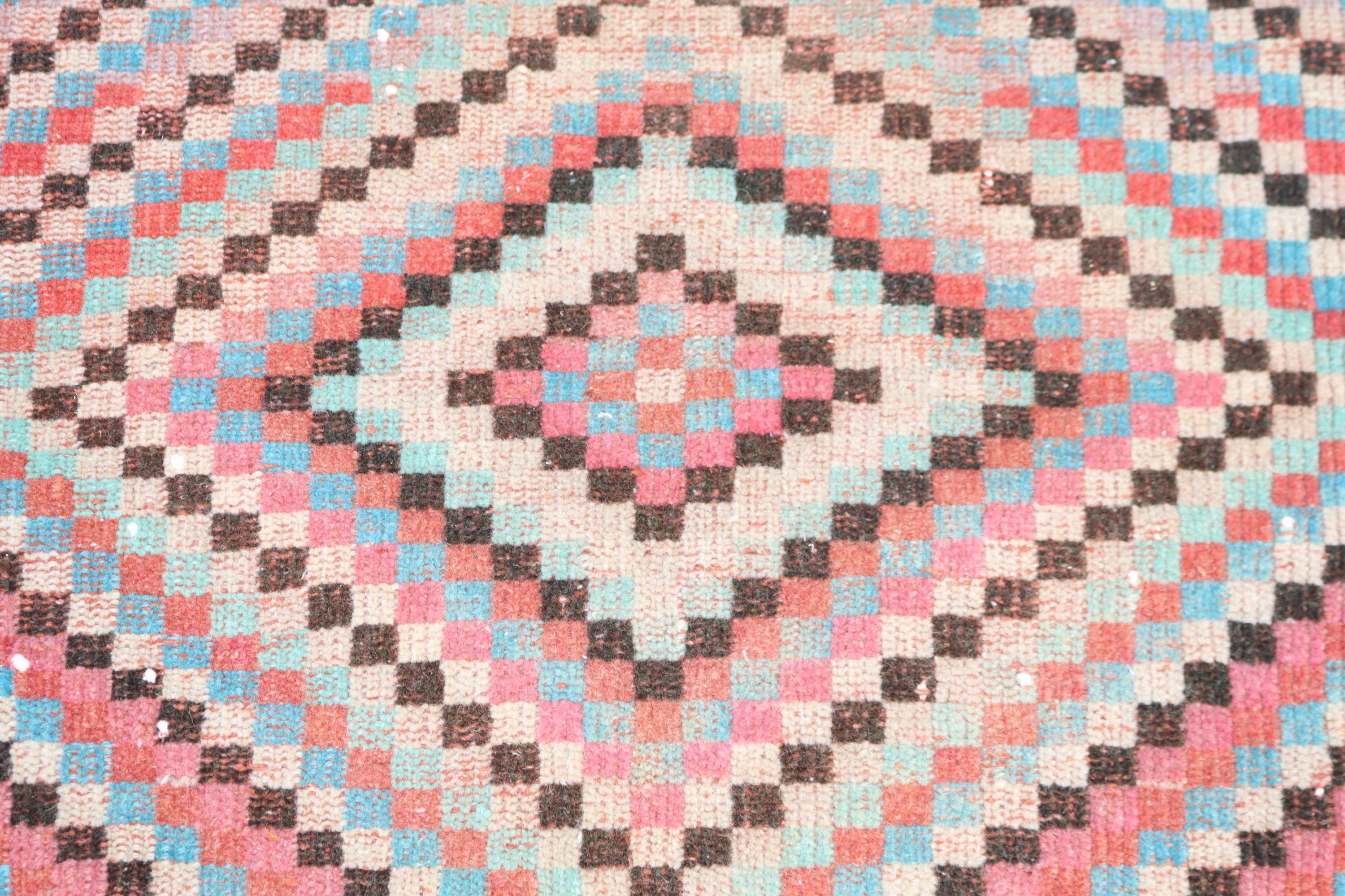 2.2x1.8 ft Small Rug, Vintage Rugs, Decorative Rugs, Small Boho Rug, Pink Home Decor Rugs, Turkish Rugs, Entry Rug, Cool Rug, Anatolian Rug