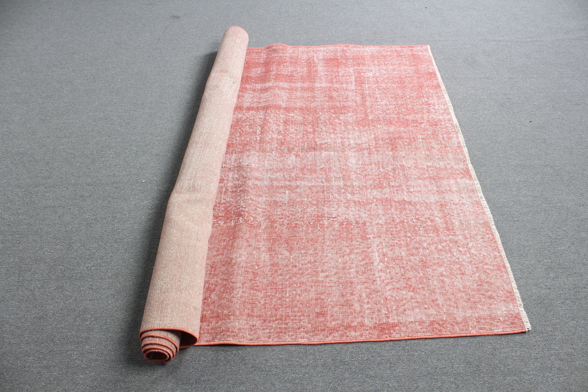 Pembe 5.3x8.6 ft Büyük Halı, Vintage Halılar, Yatak Odası Halıları, Türk Halısı, Oushak Halıları, Yatak Odası Halısı, Anadolu Halısı, Salon Halısı