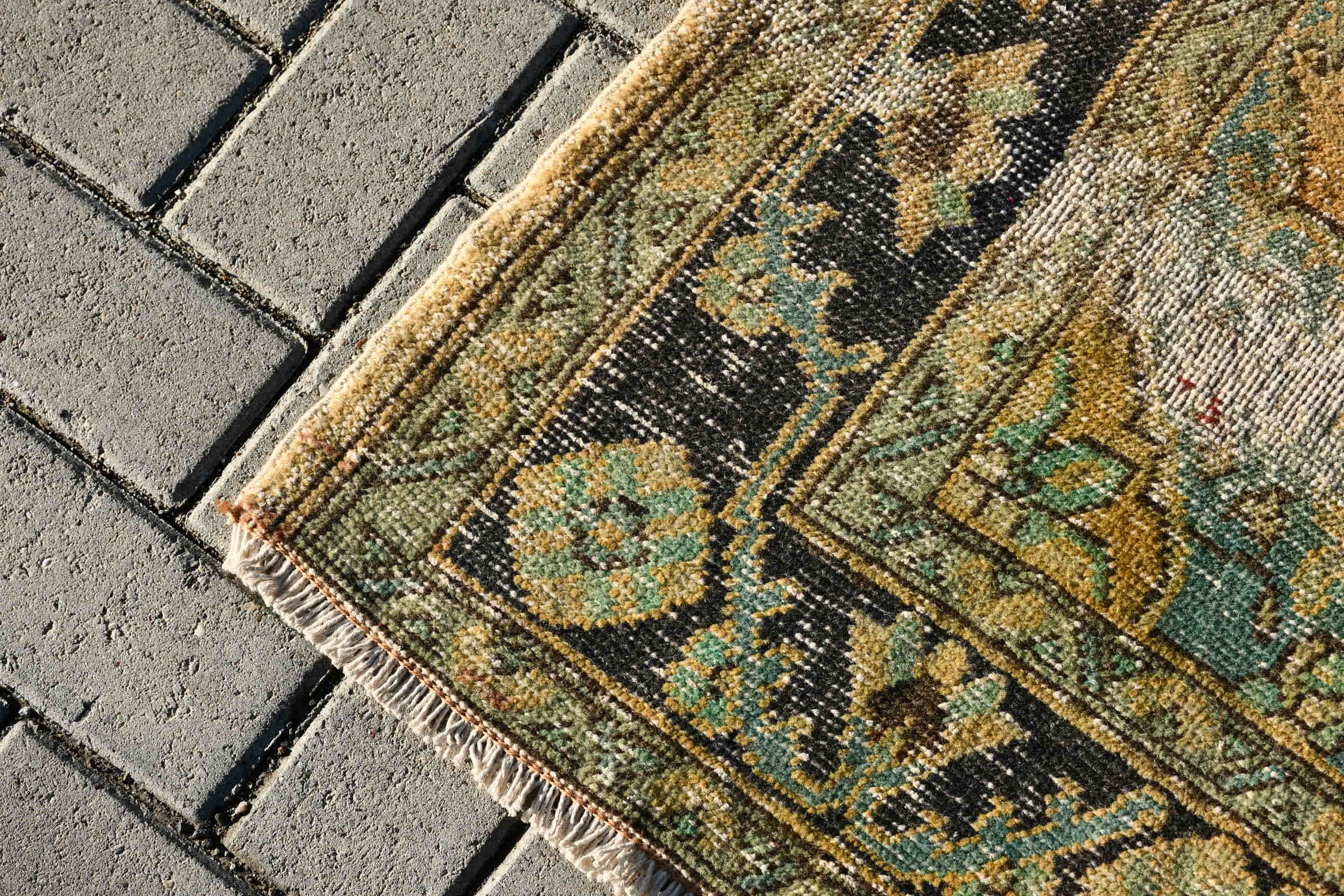 Turkish Rugs, 4.9x12.1 ft Large Rugs, Yellow Antique Rug, Floor Rugs, Aesthetic Rugs, Dining Room Rug, Salon Rug, Bedroom Rugs, Vintage Rug