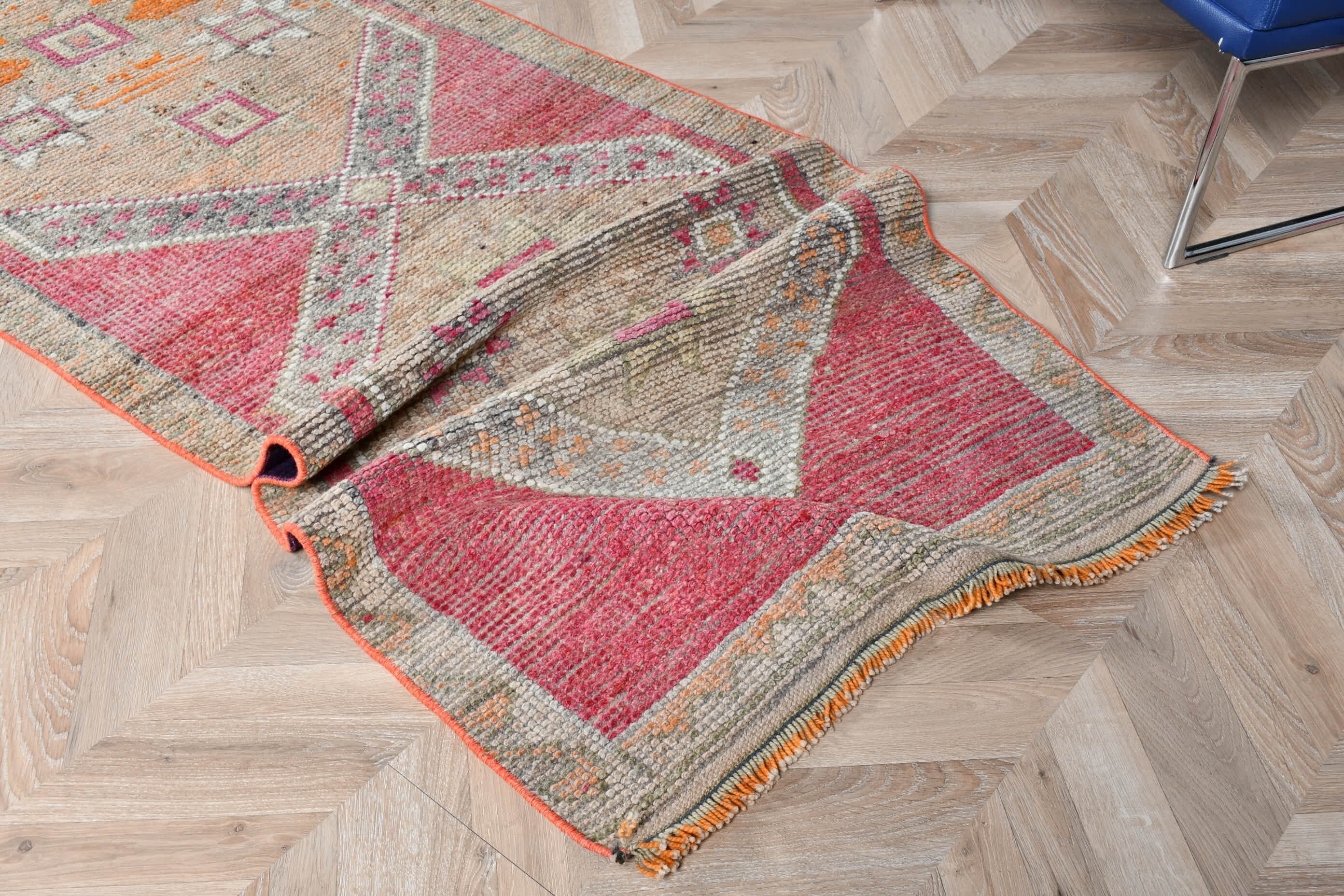 Turkish Rugs, Antique Rug, Rugs for Runner, Bedroom Rug, Vintage Rug, Hallway Rugs, Pink Kitchen Rugs, 2.8x9.7 ft Runner Rugs, Office Rug