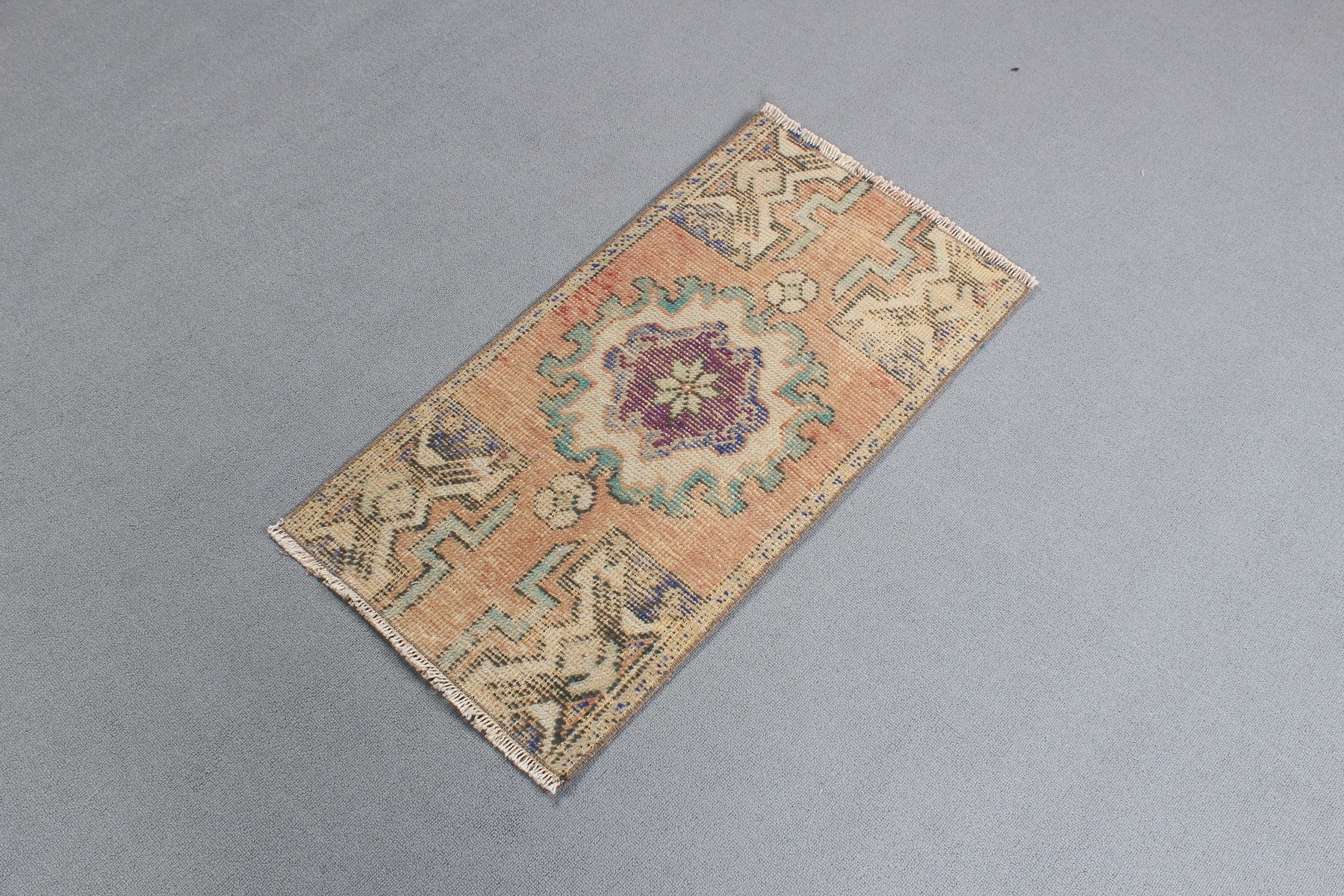 Statement Rugs, Small Area Rug, Car Mat Rugs, Turkish Rugs, Beige Bedroom Rug, 1.4x2.7 ft Small Rug, Boho Rug, Oriental Rugs, Vintage Rugs