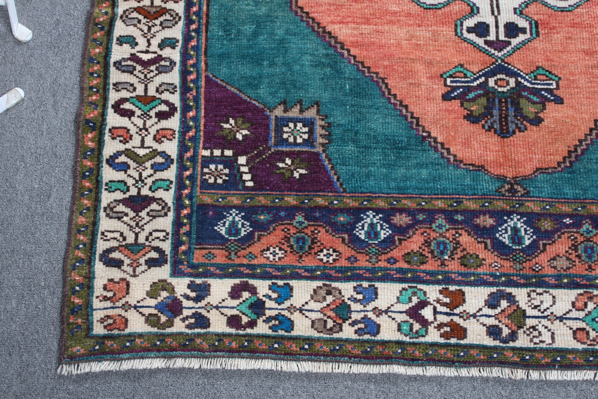 Göçebe Halı, Çocuk Odası Halıları, Vintage Halı, Türk Halıları, Yer Halıları, Giriş Halıları, 4x5.4 ft Accent Halı, Turuncu Oryantal Halı, Yatak Odası Halıları