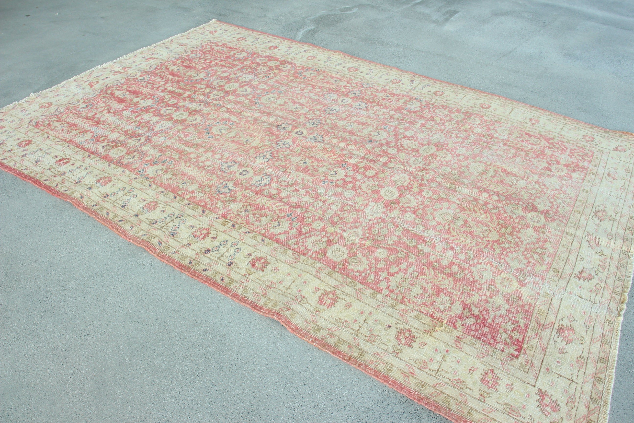 Vintage Rugs, Geometric Rugs, Turkish Rugs, Oversize Turkish Rugs, Living Room Rug, Red Moroccan Rug, Boho Rug, 8x10.1 ft Oversize Rugs