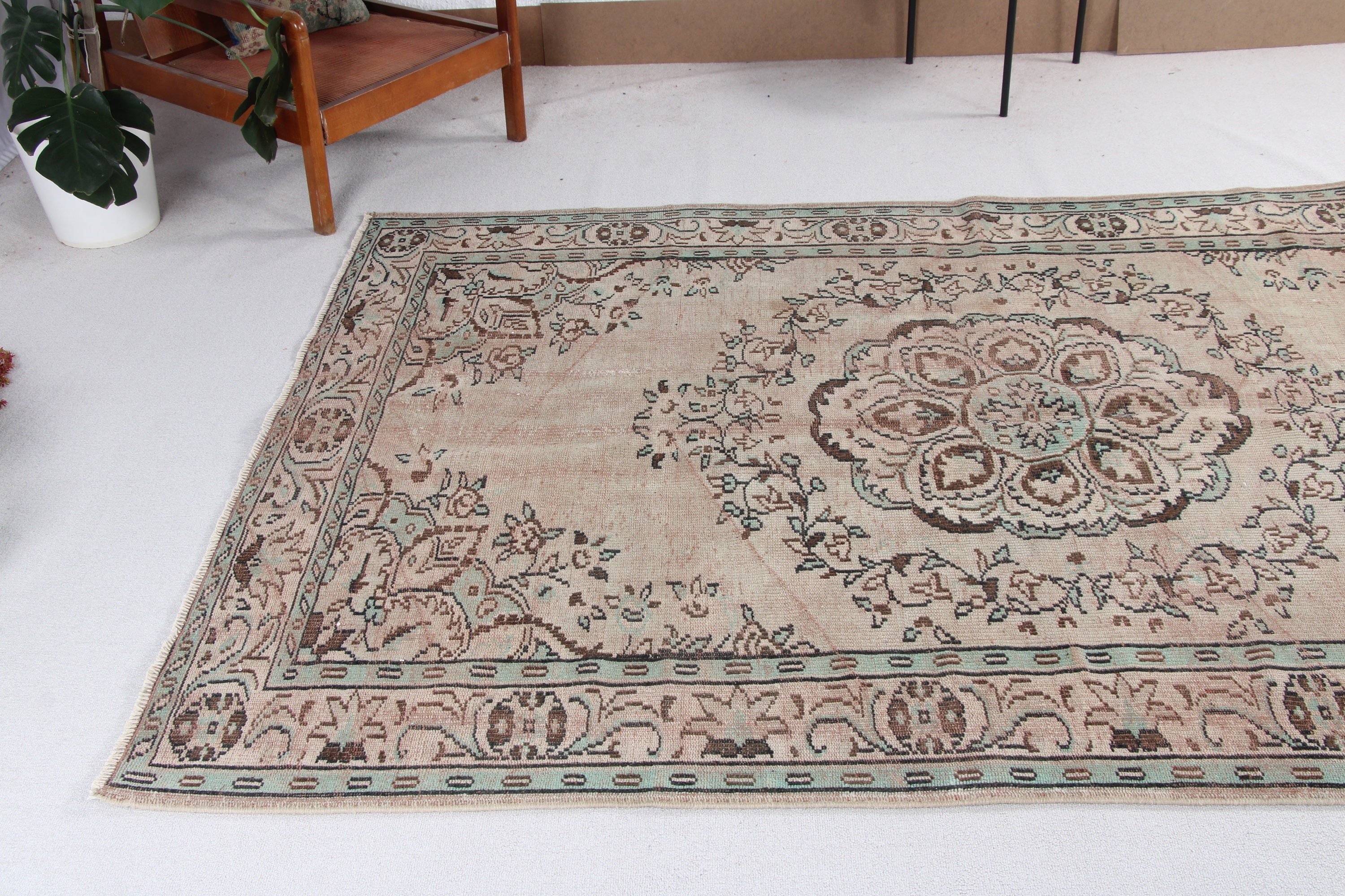 Large Boho Rugs, Turkish Rugs, Brown Floor Rugs, 6.1x8.7 ft Large Rug, Ethnic Rug, Vintage Rug, Dining Room Rug, Antique Rugs, Bedroom Rugs