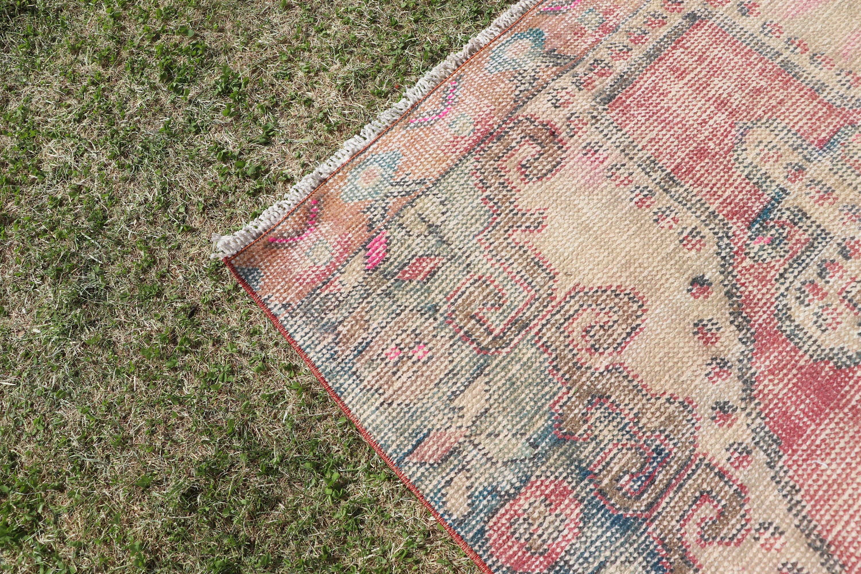 Turkish Rug, Aztec Rugs, Vintage Rugs, Living Room Rug, Boho Rugs, Floor Rugs, Red Moroccan Rugs, 3.3x7.6 ft Area Rug, Dining Room Rug