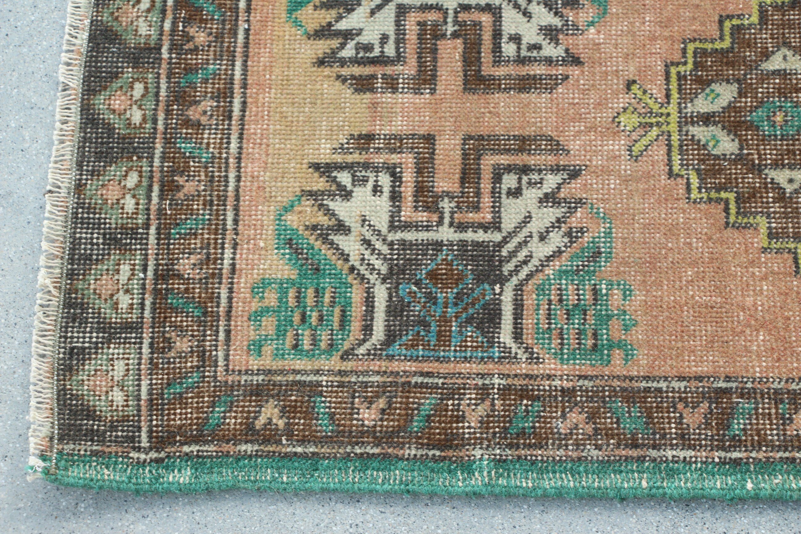 1.6x3.5 ft Küçük Halılar, Ev Dekorasyonu Halısı, Çocuk Halısı, Boho Halısı, Türk Halıları, Vintage Halılar, Küçük Alan Halısı, Oushak Halıları, Kahverengi Yatak Odası Halıları