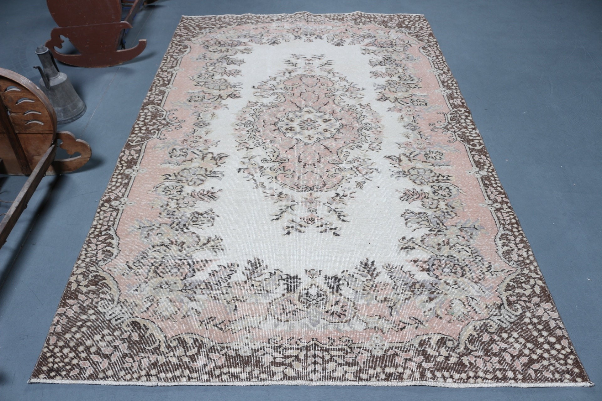 Moroccan Rug, Turkish Rug, Rugs for Living Room, Vintage Rug, Bedroom Rugs, Living Room Rug, Beige Oriental Rug, 5.3x8.6 ft Large Rugs
