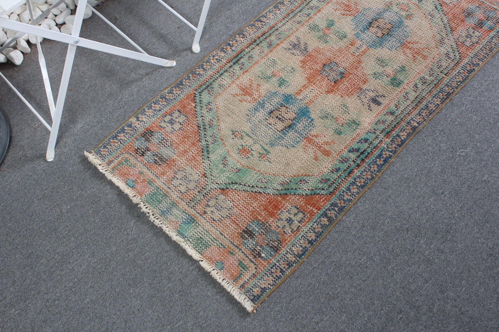 Door Mat Rug, Vintage Rug, Bathroom Rug, 1.9x3.9 ft Small Rugs, Green Home Decor Rugs, Pale Rug, Turkish Rug, Antique Rugs