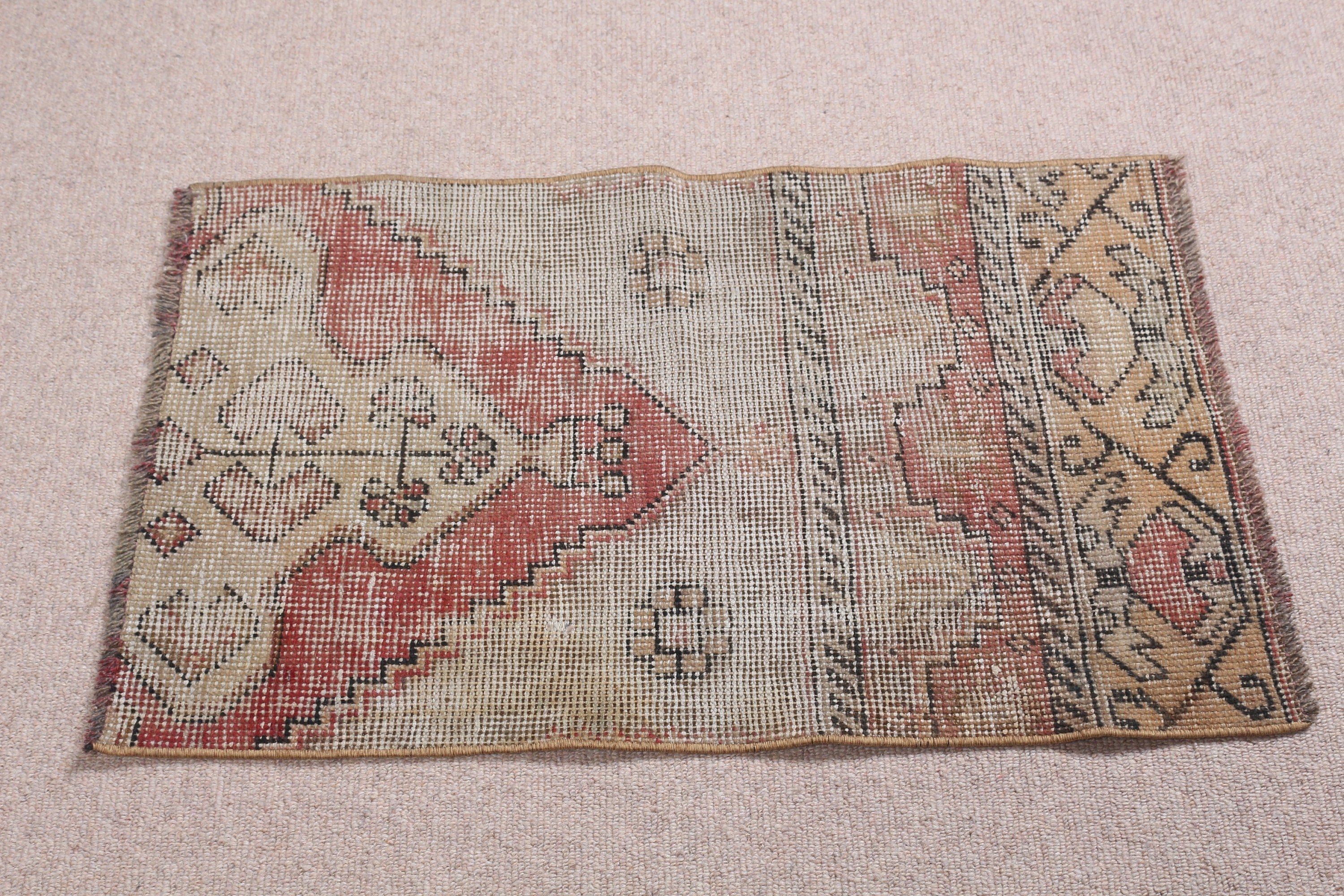 Bathroom Rugs, Rugs for Car Mat, Floor Rug, Brown Cool Rug, Turkish Rug, 1.5x2.5 ft Small Rugs, Door Mat Rugs, Vintage Rug