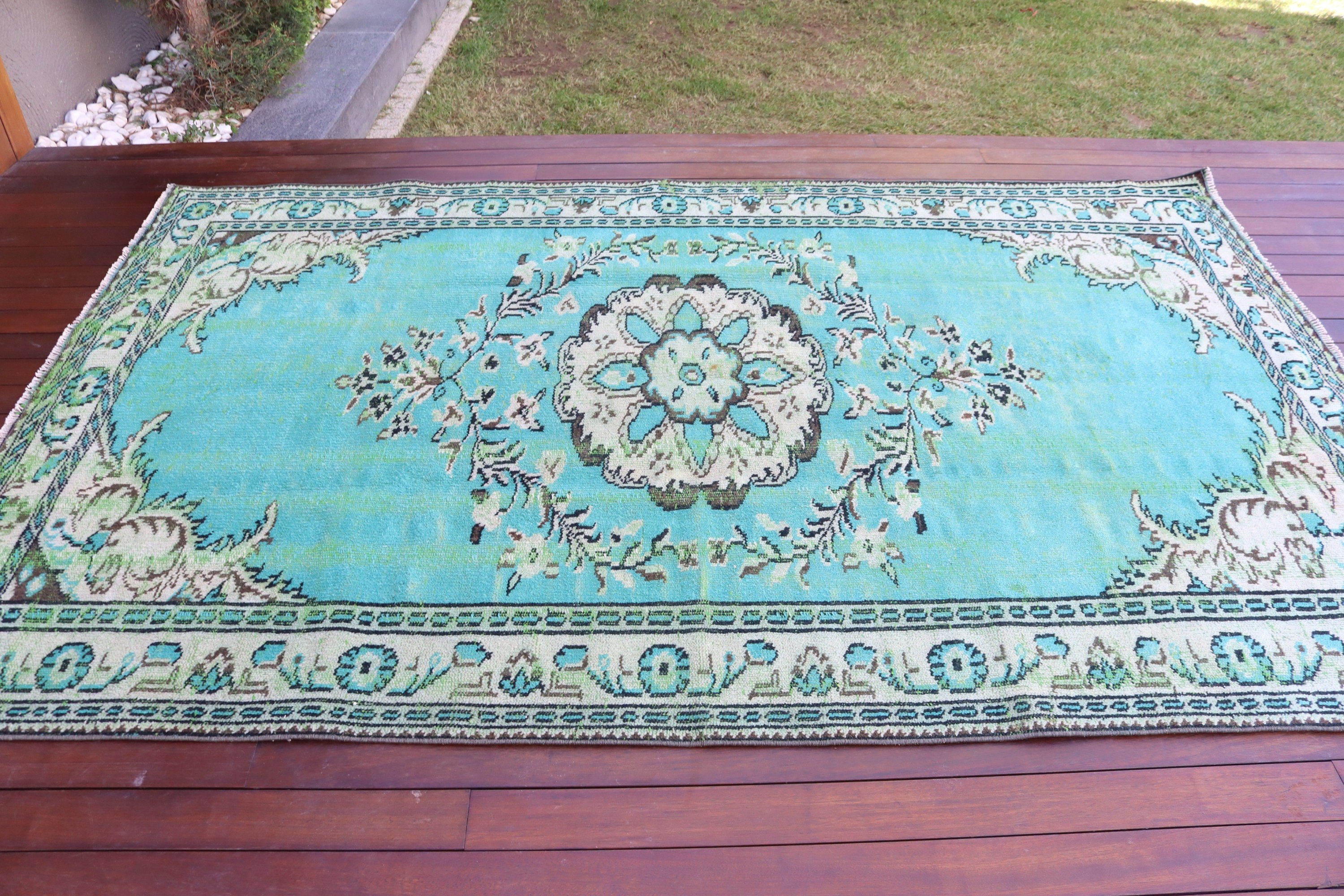 Yeşil Anadolu Halısı, Türk Halıları, 5.5x8.8 ft Büyük Halı, Açıklama Halıları, Büyük Boho Halısı, Oturma Odası Halıları, Vintage Halılar, Boho Halısı