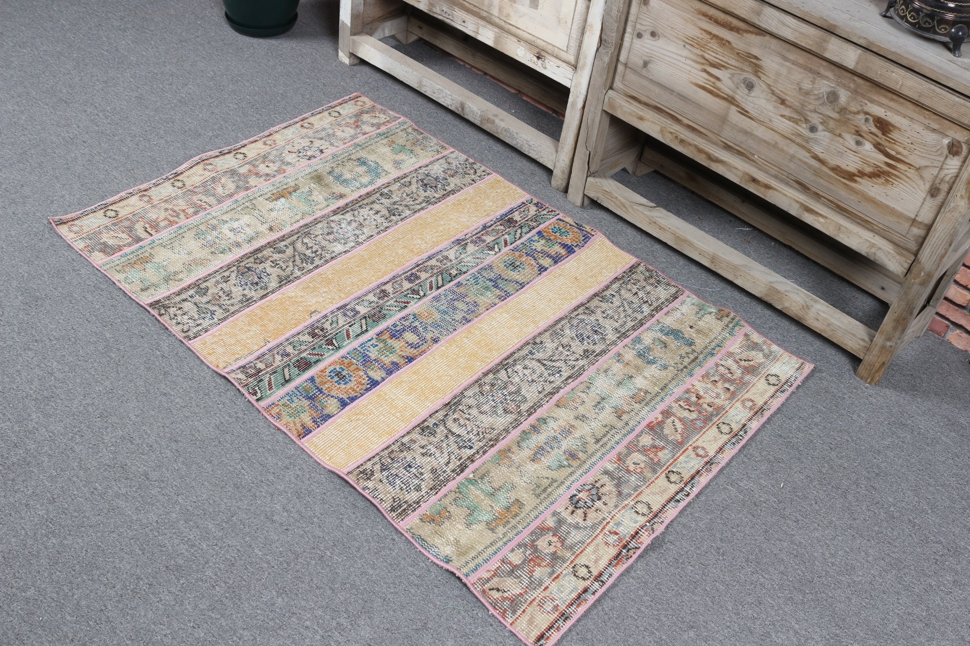 2.8x4.3 ft Small Rugs, Nursery Rug, Beige Anatolian Rugs, Bedroom Rug, Vintage Rugs, Turkish Rug, Designer Rugs, Door Mat Rugs, Kitchen Rug