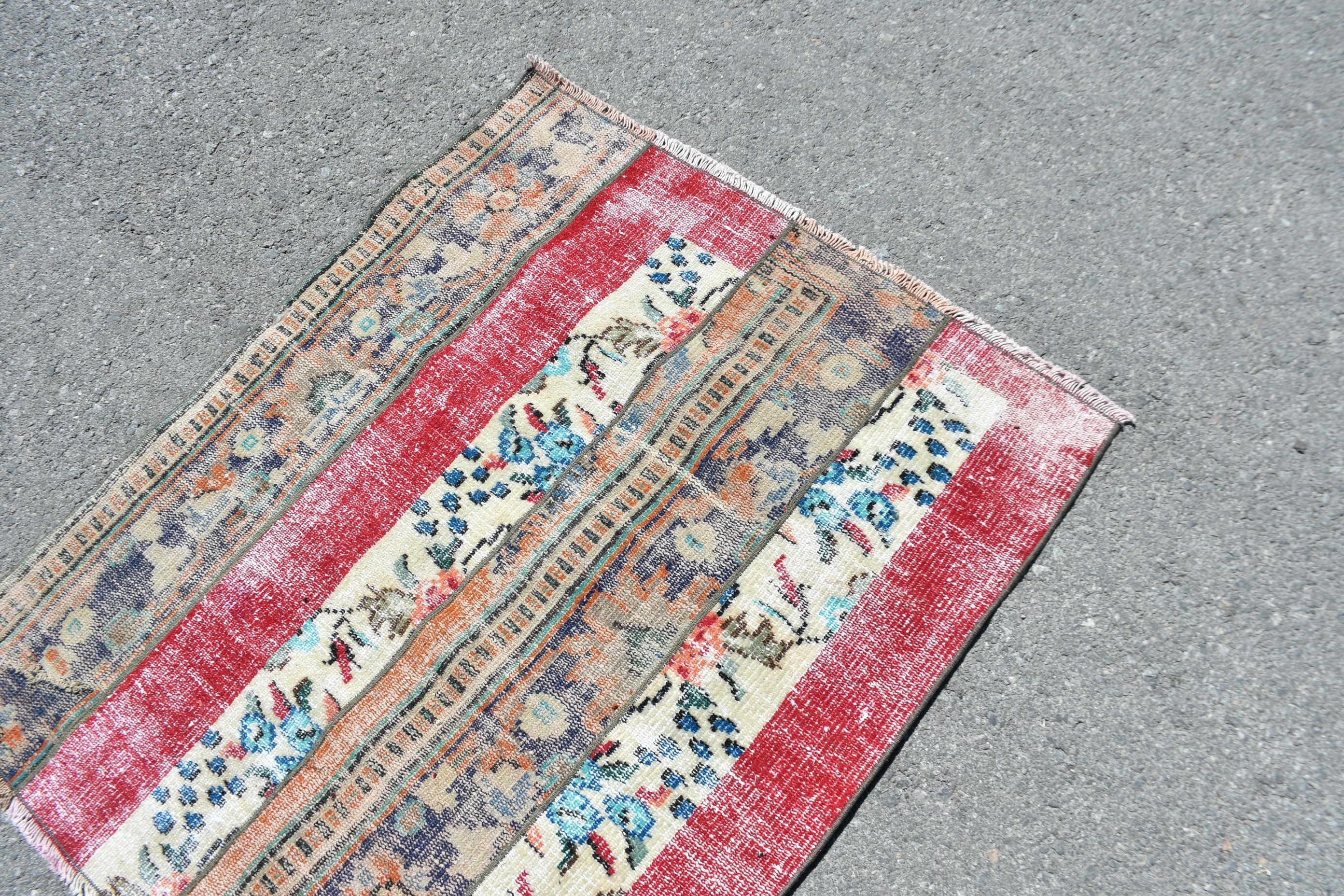 Old Rugs, Turkish Rug, Rugs for Kitchen, 3.4x3.9 ft Small Rug, Vintage Rug, Bedroom Rug, Modern Bath Mat Rugs, Bathroom Rug, Wool Rug