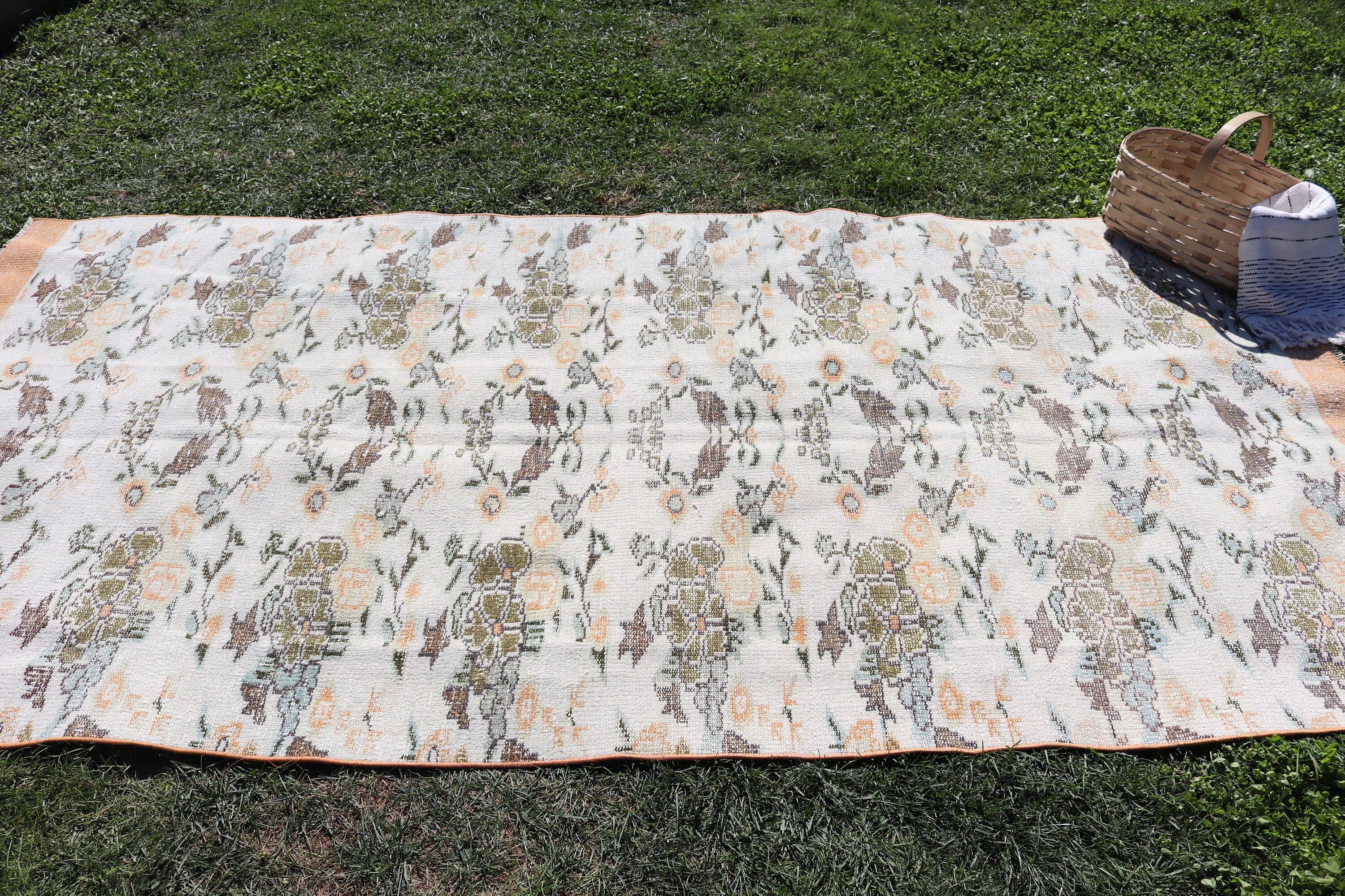 Turkish Rug, Nursery Rugs, Indoor Rug, Handwoven Rugs, Vintage Rugs, Beige Bedroom Rugs, 4.4x8.9 ft Area Rugs, Decorative Rugs, Modern Rugs