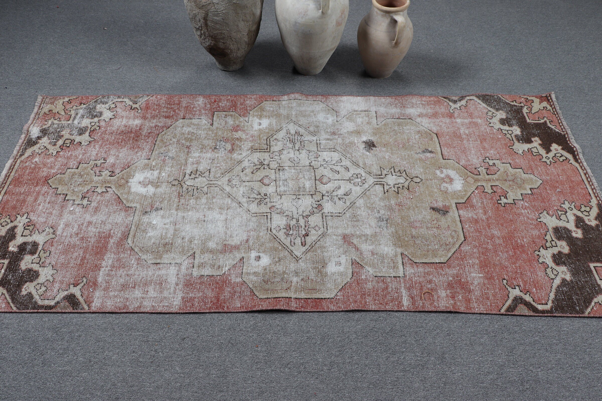 Office Rug, Bedroom Rug, Red Antique Rug, Floor Rug, Vintage Rug, Turkish Rug, Nursery Rugs, 3.2x6.9 ft Accent Rugs, Rugs for Bedroom