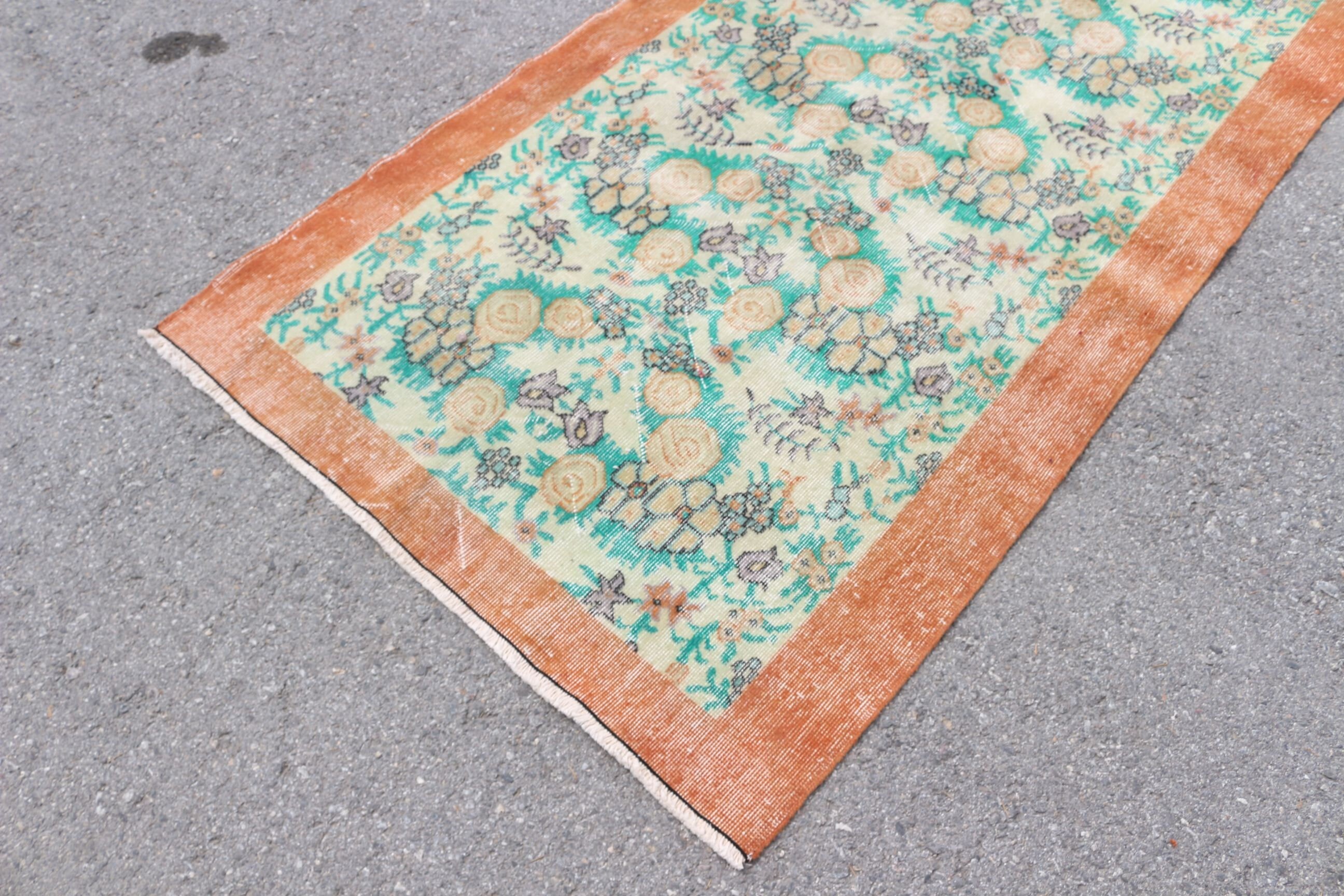 Pastel Rug, Vintage Rug, Turkish Rug, Rugs for Bedroom, Orange Floor Rugs, Moroccan Rugs, 3.7x6.7 ft Area Rugs, Nursery Rug