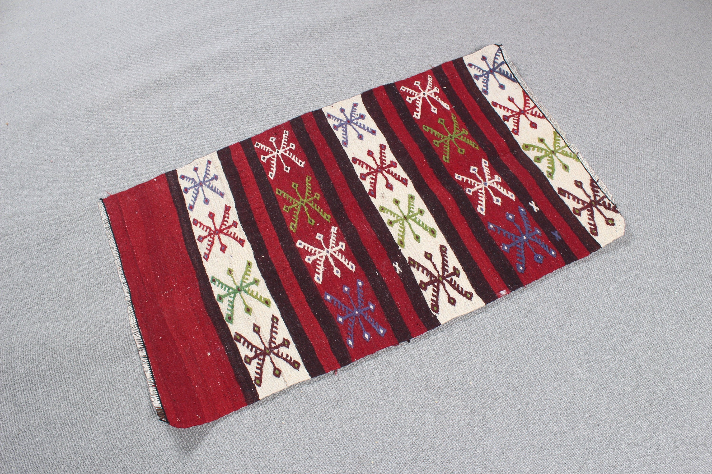 Giriş Halısı, Vintage Halılar, Kırmızı Fas Halıları, Türk Halıları, Antika Halılar, 2.1x3.5 ft Küçük Halı, Kilim, Lüks Halılar, Duvara Asılı Halı