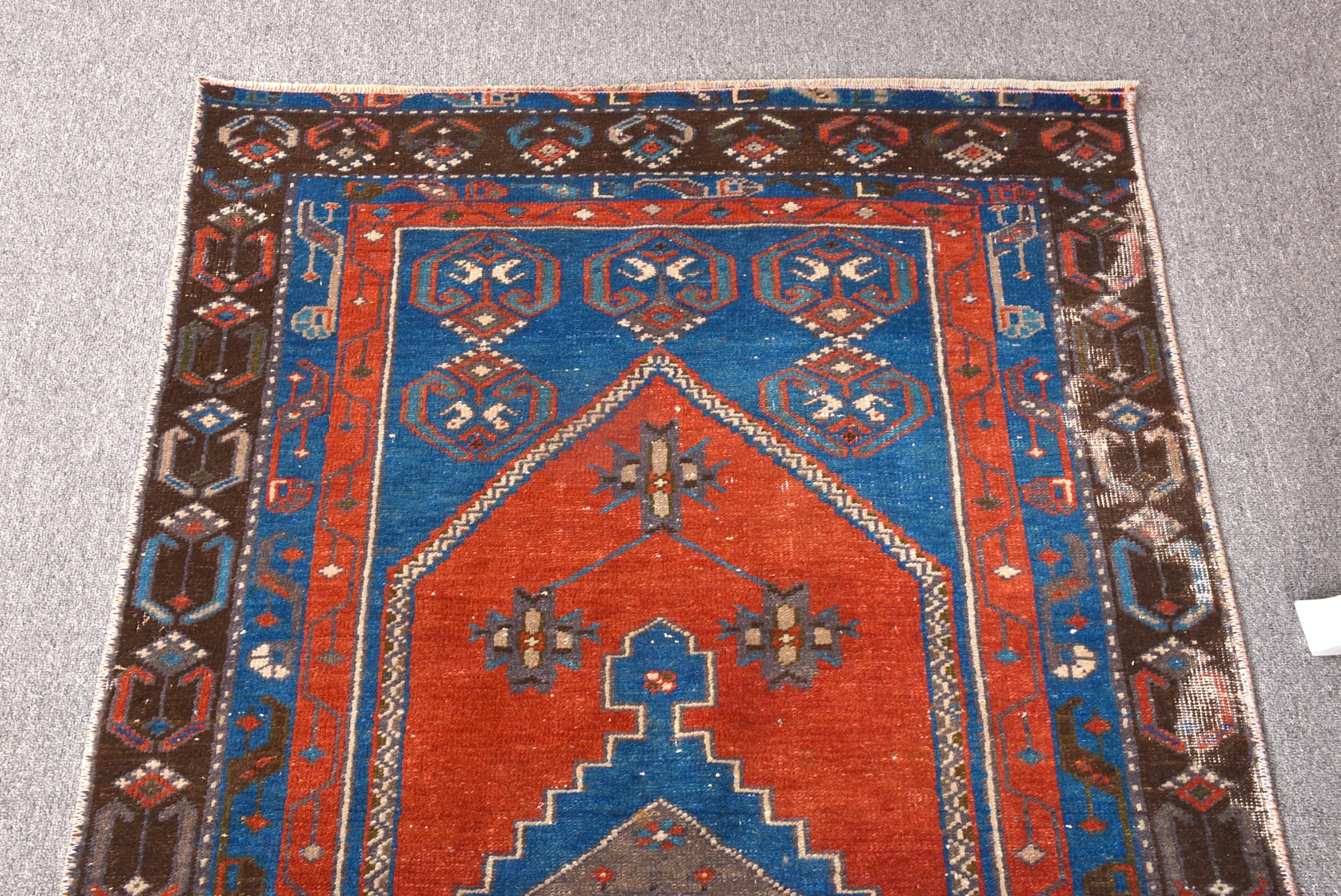 Mutfak Halıları, Yatak Odası Halıları, Vintage Vurgulu Halılar, Kırmızı Oushak Halıları, Vintage Halılar, 3.1x6.5 ft Vurgulu Halılar, Türk Halıları, Nötr Halılar