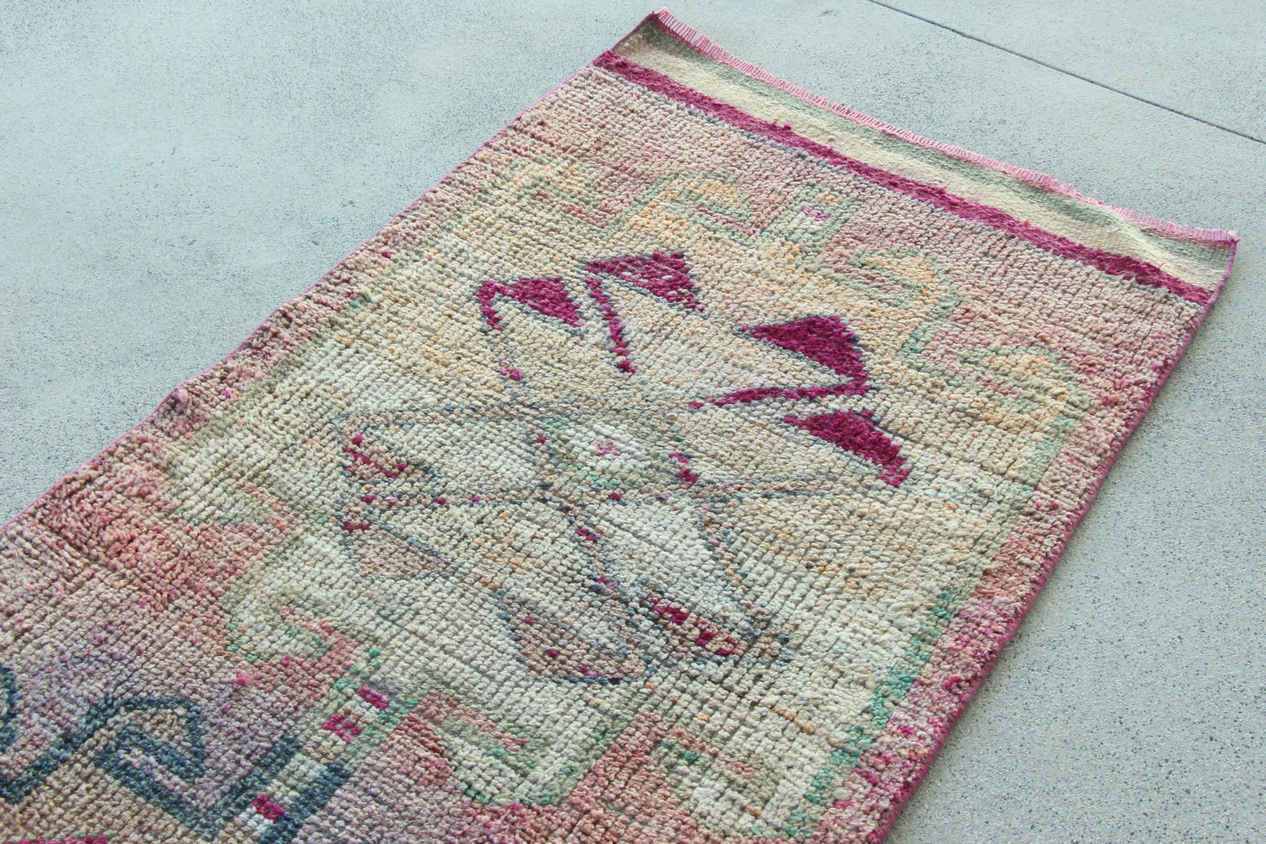 Vintage Rugs, 3.1x10.2 ft Runner Rugs, Rugs for Vintage Runner, Statement Rug, Pink Oriental Rug, Hallway Rugs, Turkish Rug, Cool Rugs