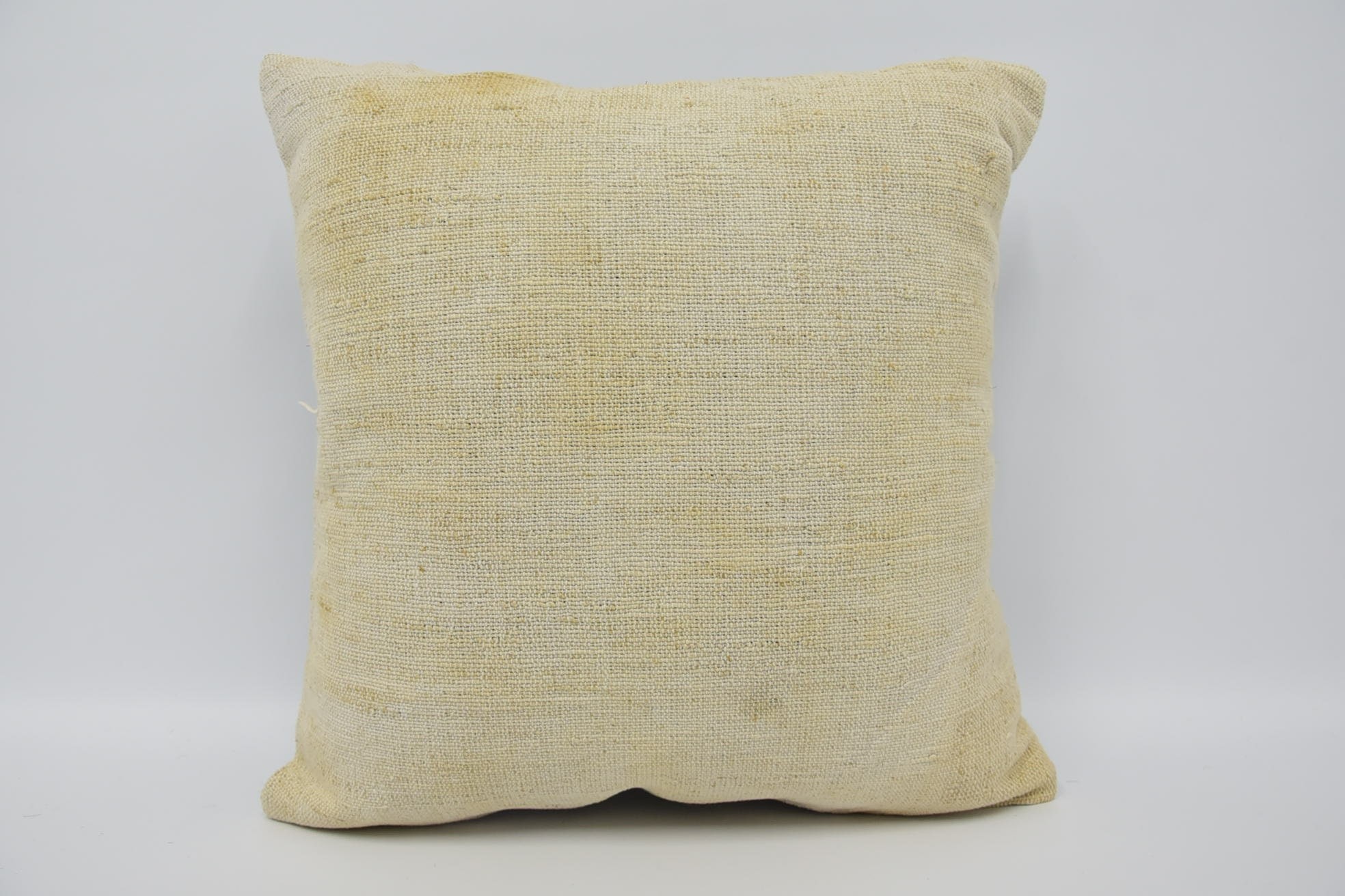 Bench Pillow Case, Ikat Cushion, 18"x18" Beige Cushion, Interior Designer Pillow, Kilim Pillow, Home Decor Pillow