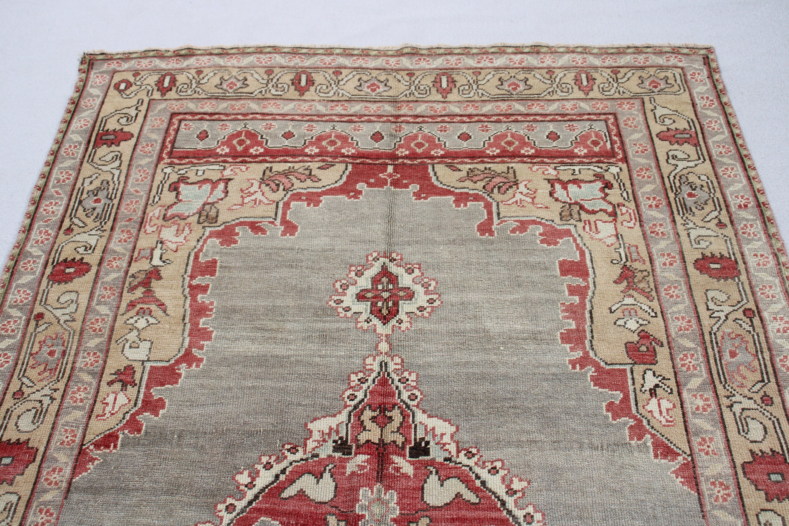 Büyük Vintage Halılar, Büyük Oushak Halı, Gri Fas Halıları, Modern Halı, Vintage Halı, 5.1x8.9 ft Büyük Halı, Türk Halısı, El Dokuma Halılar