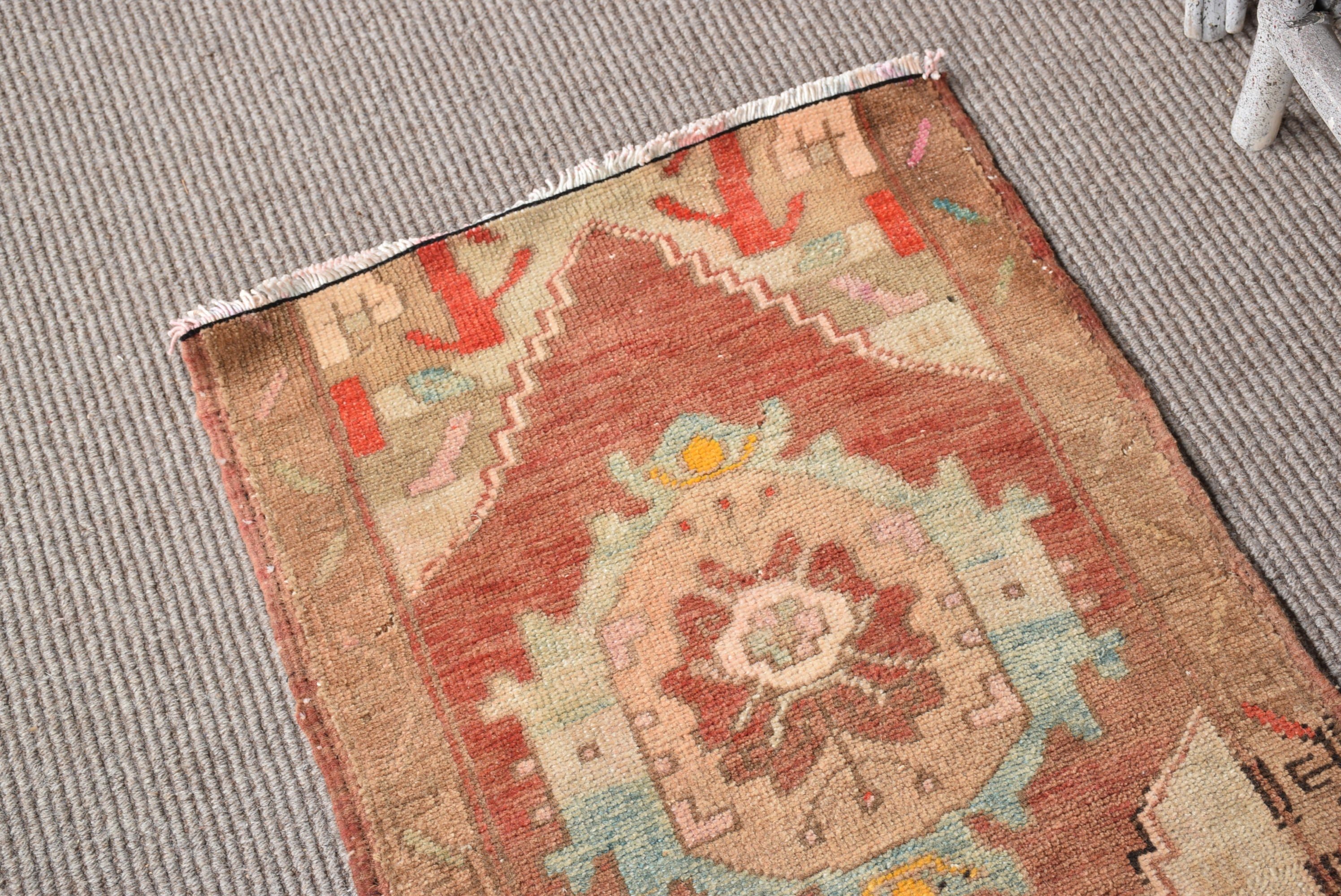 Moroccan Rugs, 1.7x2.5 ft Small Rugs, Brown Floor Rug, Anatolian Rug, Designer Rug, Turkish Rug, Kitchen Rugs, Vintage Rug, Car Mat Rugs