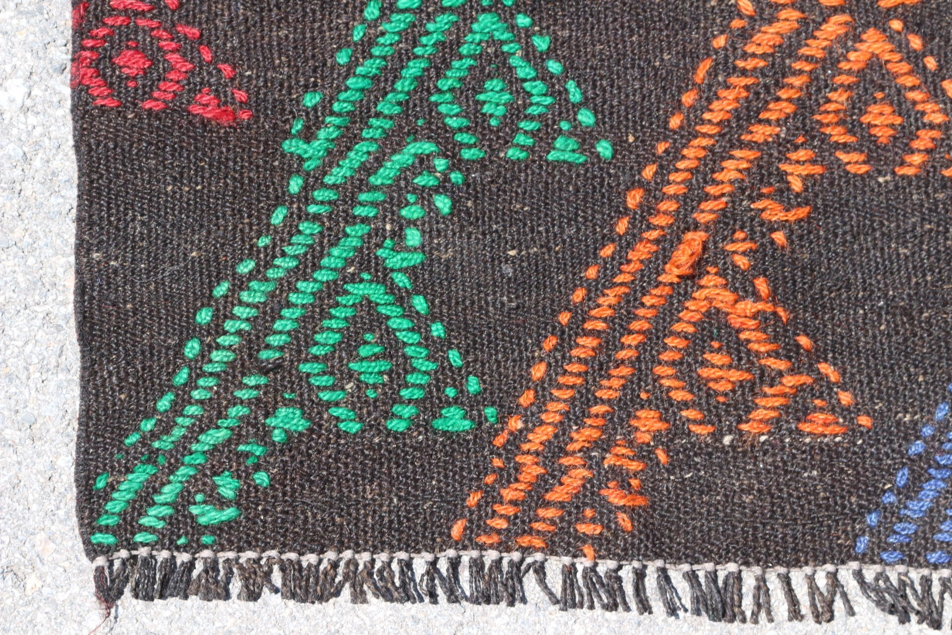 Uşak Kilim, Duvar Kilim, Araba paspası Kilim, Siyah Oryantal Kilim, Yatak odası Kilim, 85x149 cm Küçük Kilim, Türk Kilim, Duvar Kilim