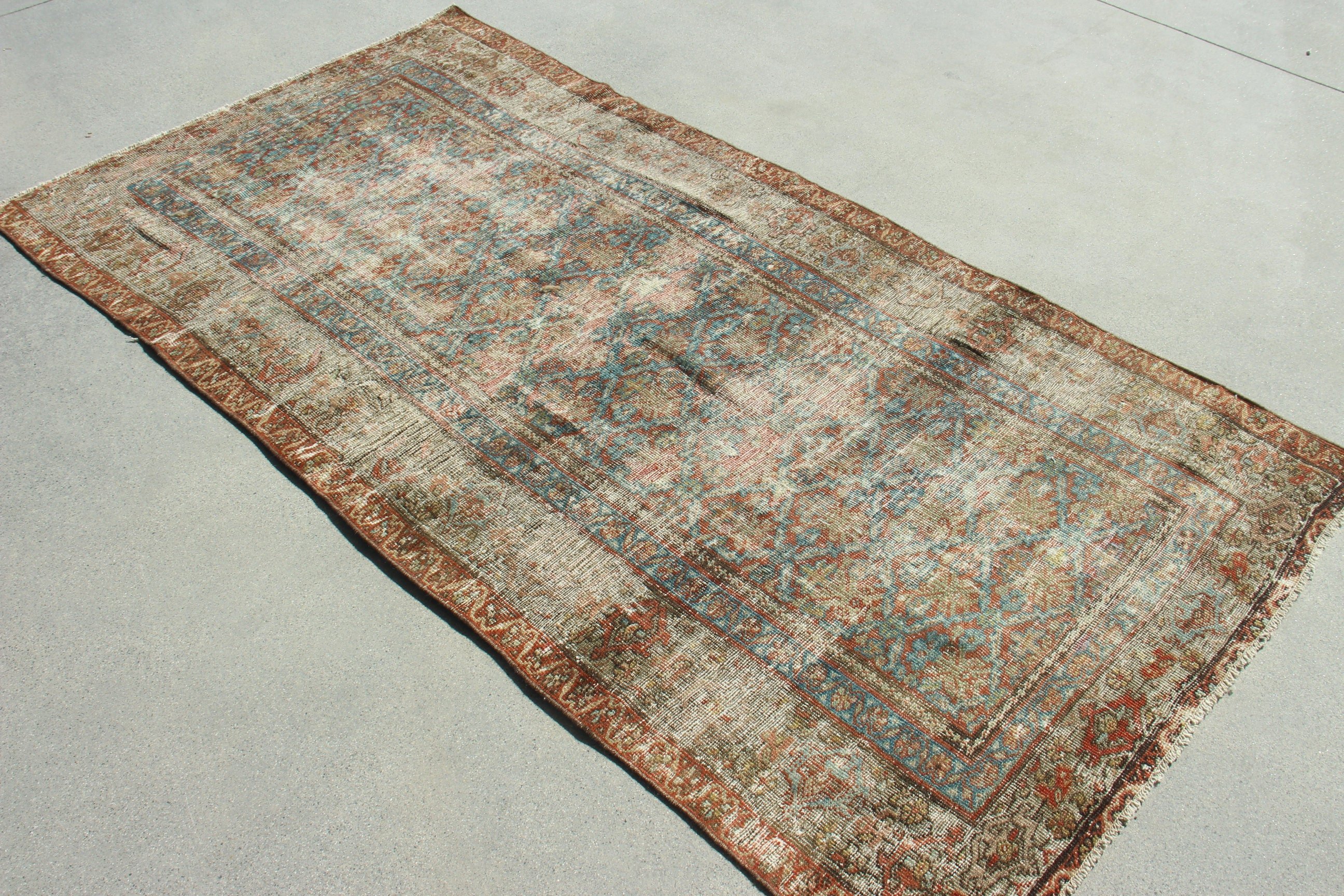 Bohemian Rug, Anatolian Rugs, Turkish Rugs, Vintage Rug, 3.4x6.5 ft Accent Rug, Vintage Accent Rug, Oushak Rugs, Brown Boho Rug, Entry Rug