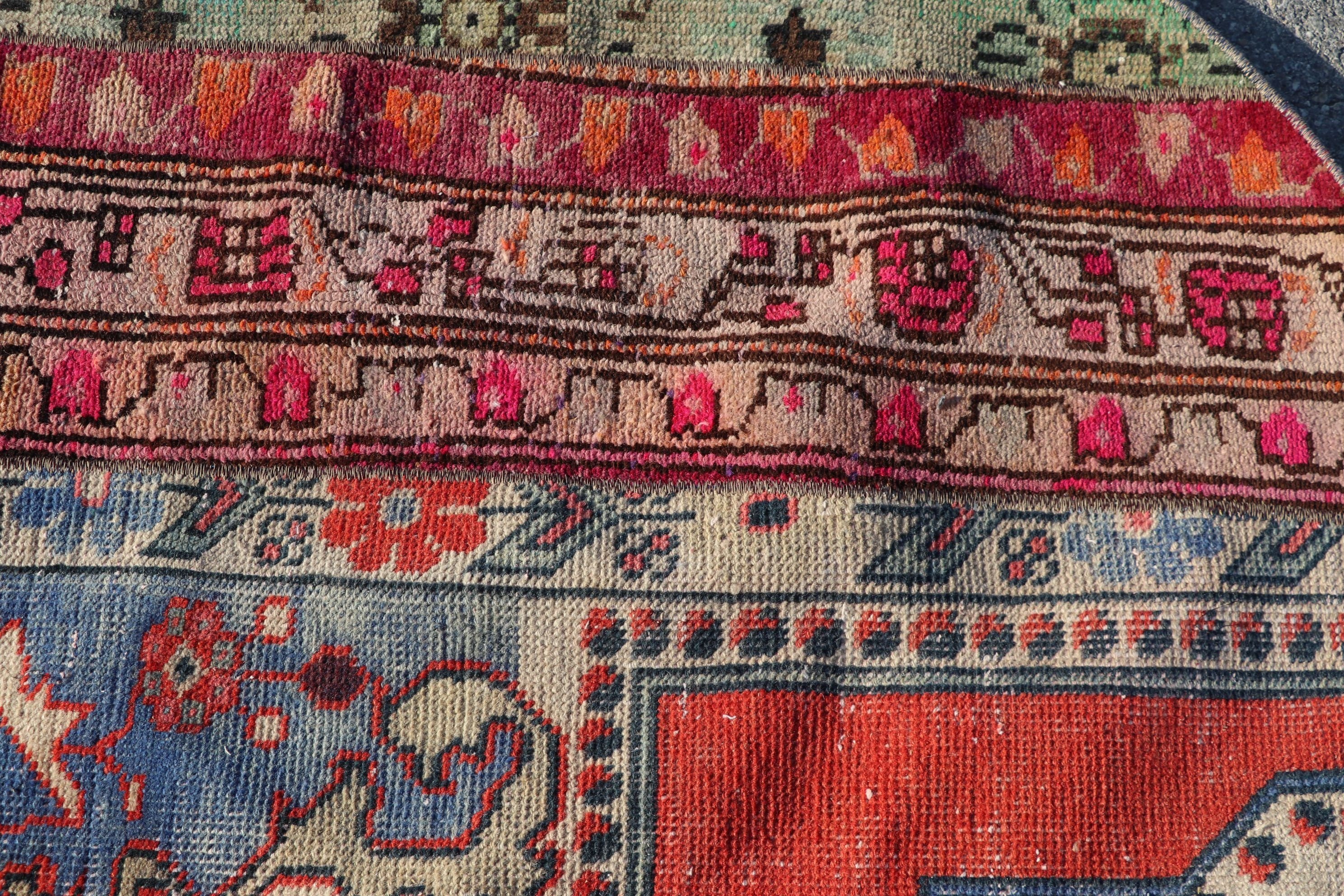 Nursery Rugs, Bedroom Rug, Red Oushak Rugs, Rugs for Wall Hanging, Old Rug, Vintage Rug, 3.3x3.3 ft Small Rug, Turkish Rugs, Home Decor Rug