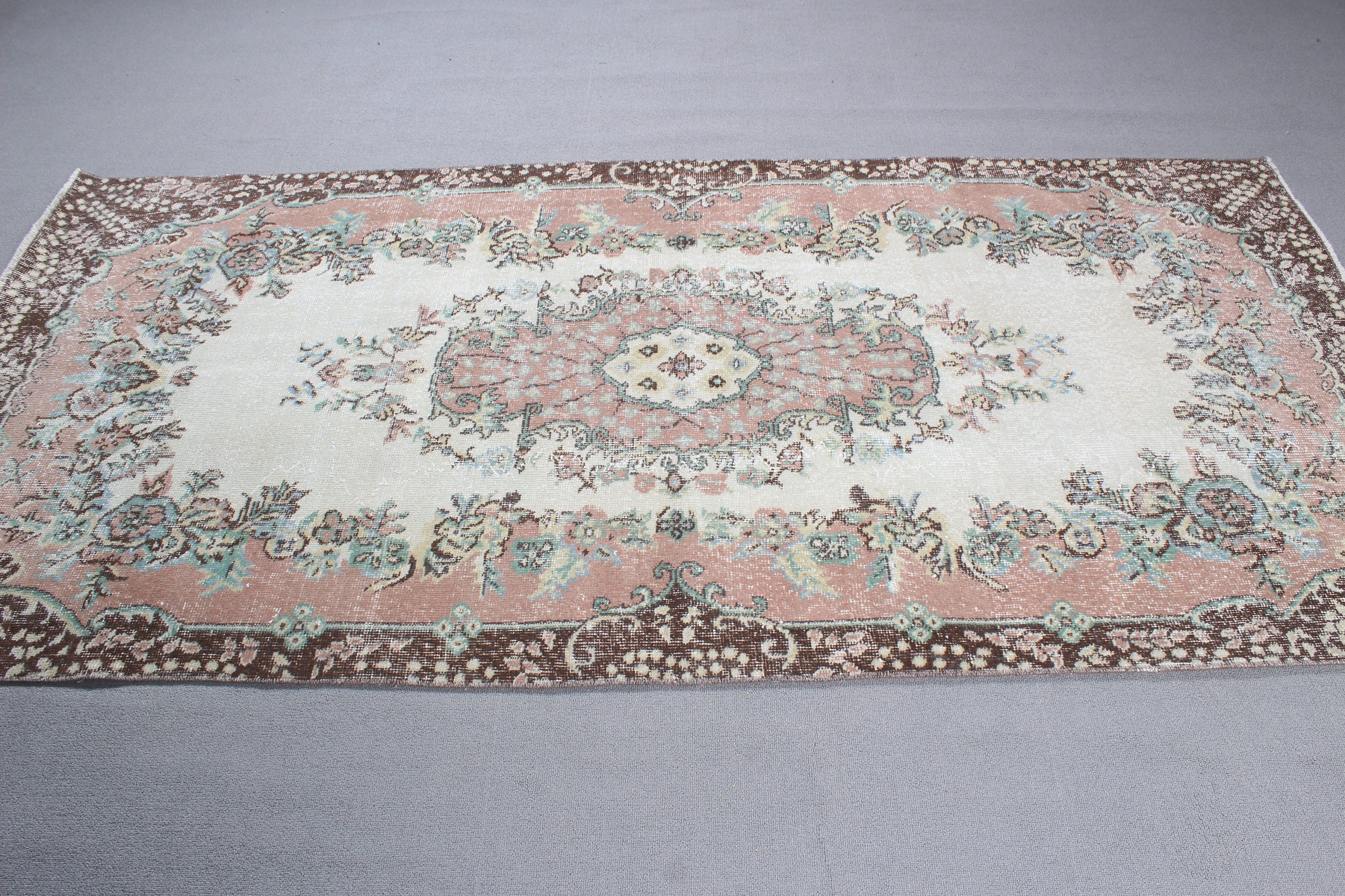 Beige Antique Rug, Ethnic Rug, Vintage Rugs, Floor Rug, Rugs for Kitchen, Turkish Rugs, 4x8.2 ft Area Rugs, Moroccan Rug, Kitchen Rugs