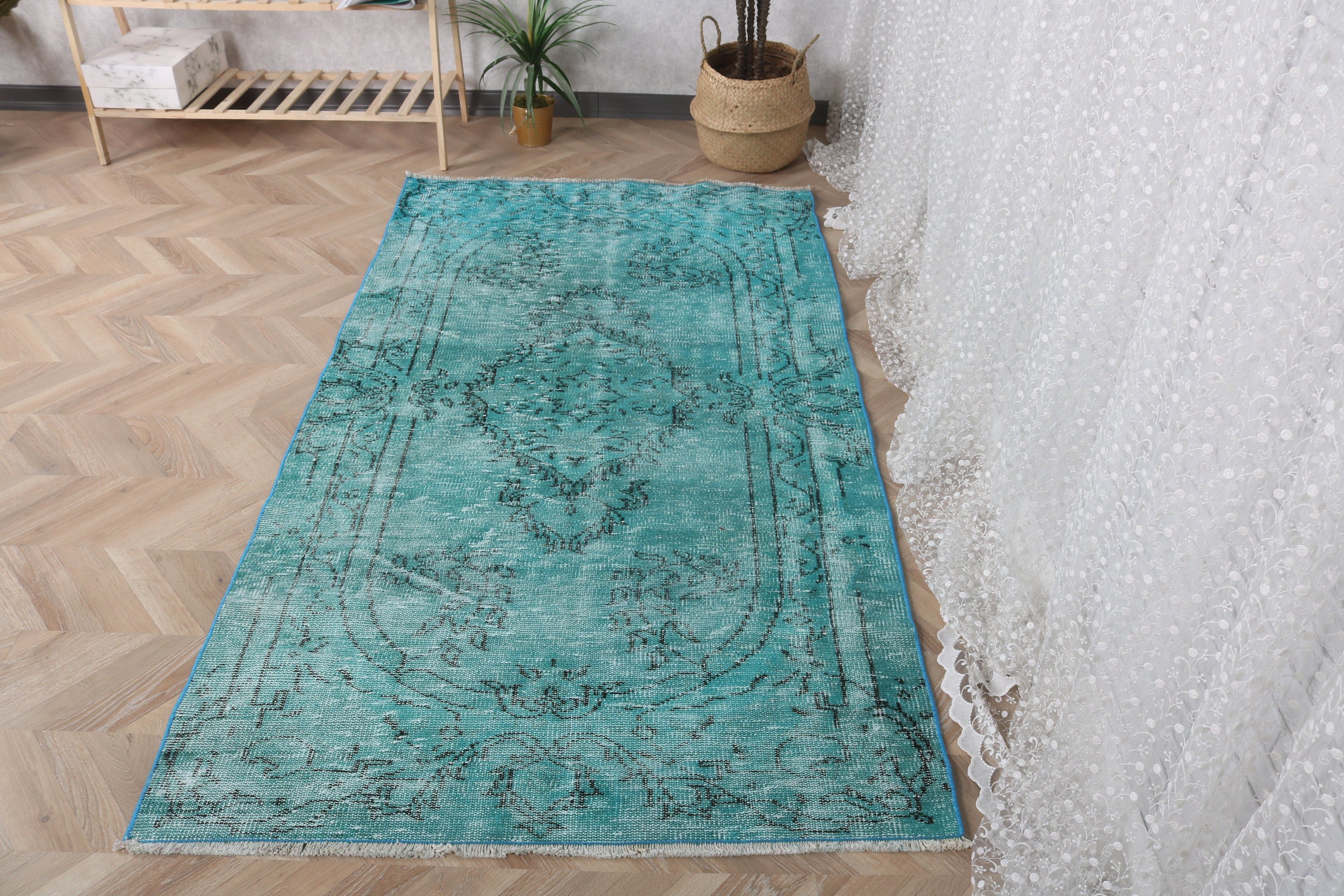 3.7x6.6 ft Area Rugs, Neutral Rug, Tribal Rug, Oushak Area Rugs, Green Bedroom Rugs, Statement Rug, Turkish Rug, Nursery Rugs, Vintage Rugs