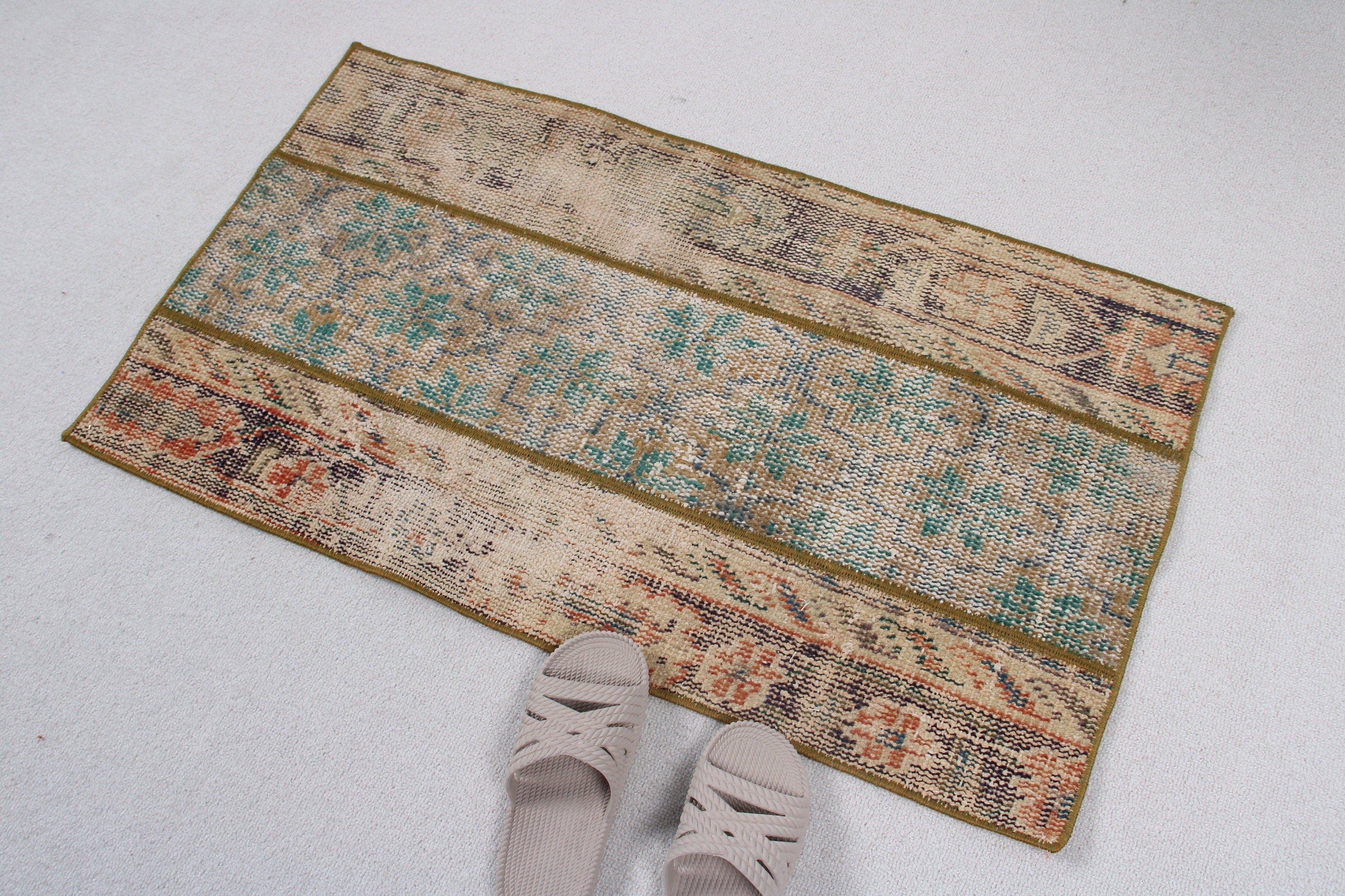 Bathroom Rug, Rugs for Nursery, Vintage Rug, Car Mat Rugs, Turkish Rug, 1.8x3.2 ft Small Rug, Kitchen Rug, Anatolian Rugs, Beige Boho Rug