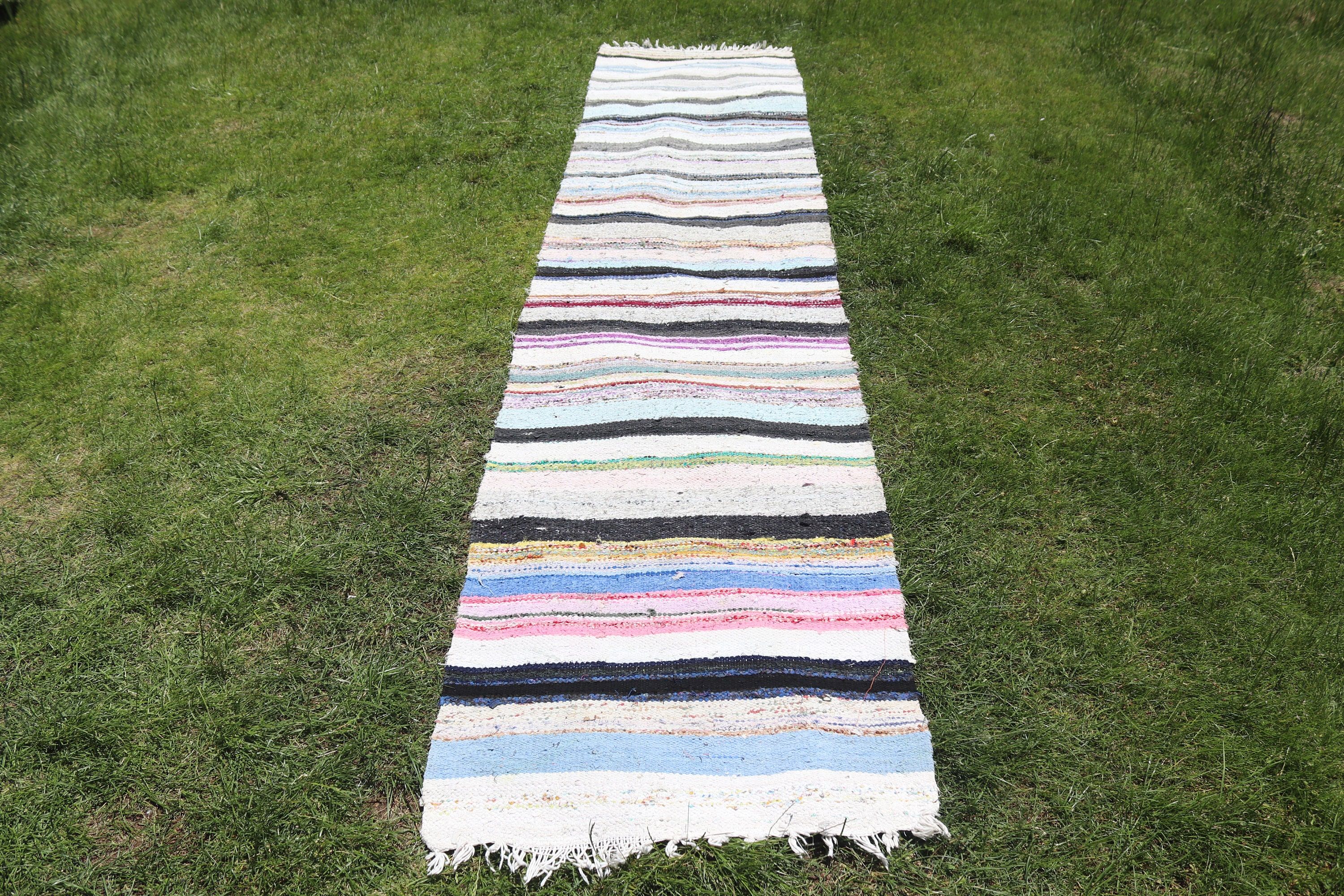 Siyah Anadolu Halısı, Modern Halılar, Türk Halısı, Kilim, Oryantal Halı, 2.4x10.5 ft Yolluk Halısı, Vintage Halılar, Merdiven Halıları, Koridor Halısı