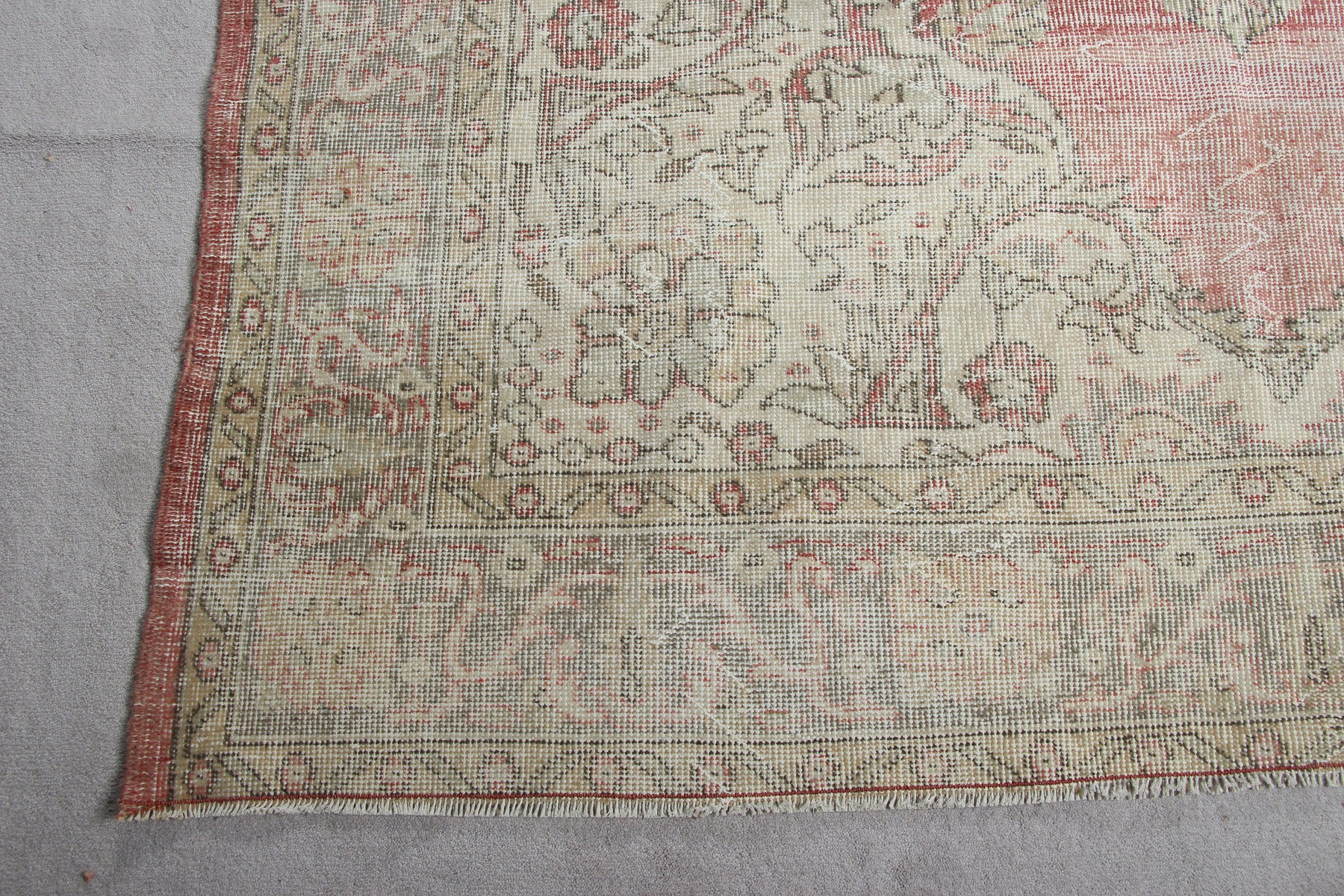 Vintage Halılar, Türk Halısı, 6.2x8.7 ft Büyük Halı, Yatak Odası Halıları, Pembe Antika Halılar, Yemek Odası Halısı, Fas Halısı, Havalı Halılar, Soyut Halı