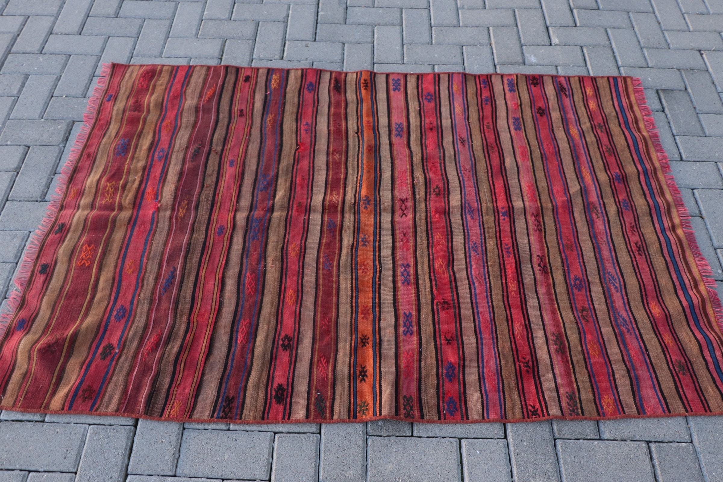 Giriş Kilim, 113x167 cm Antre Kilim, Pempe Serin Kilim, Nostaljik Kilim, Giriş Kilim, Giriş Kilim, Uşak Kilim, Ev Kilim, Yatak odası Kilim