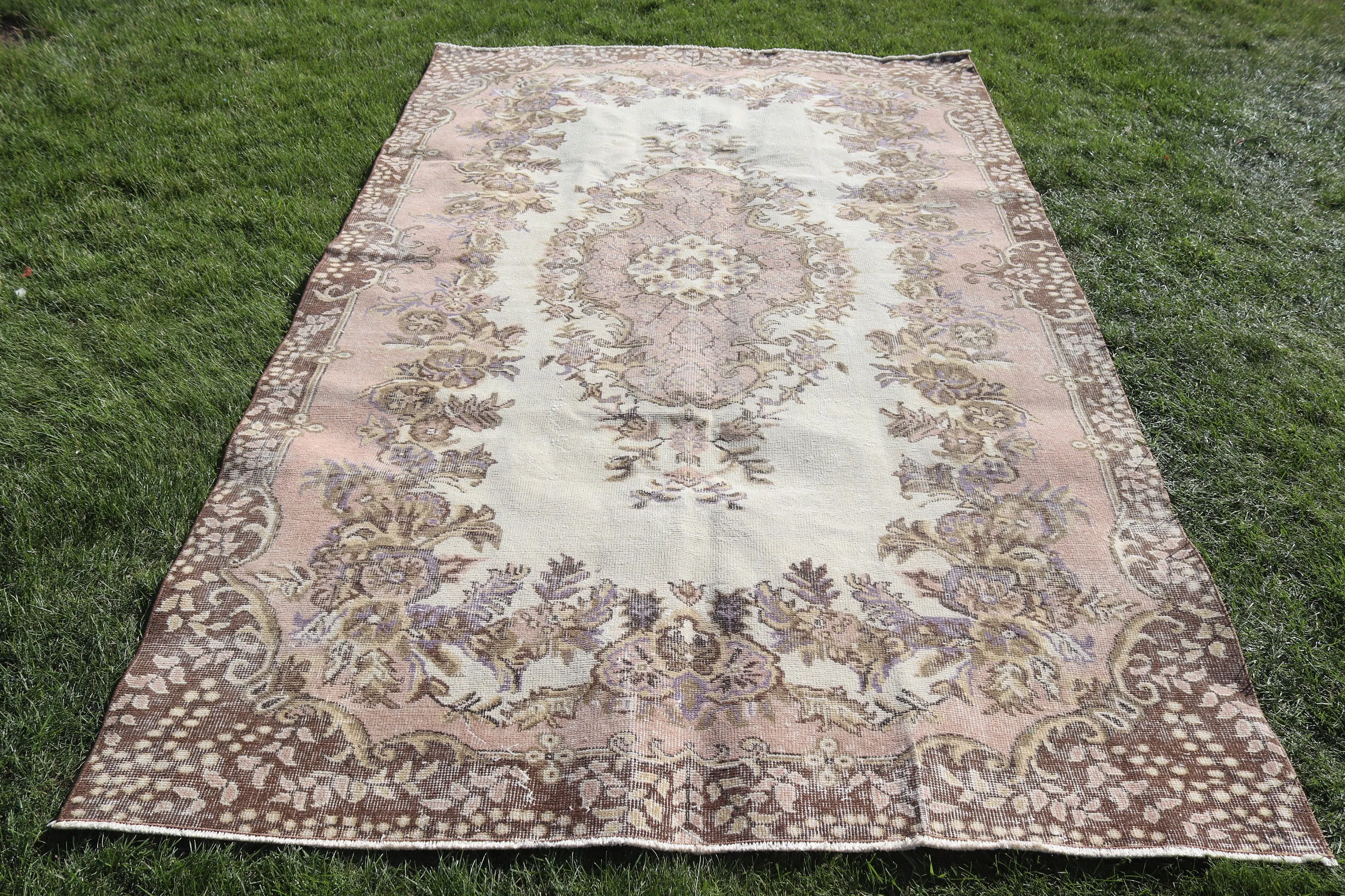 Büyük Vintage Halı, Antika Halılar, Oturma Odası Halıları, Türk Halıları, Vintage Halılar, 5.3x9 ft Büyük Halılar, Kahverengi El Dokuma Halılar, Ev Dekorasyonu Halısı