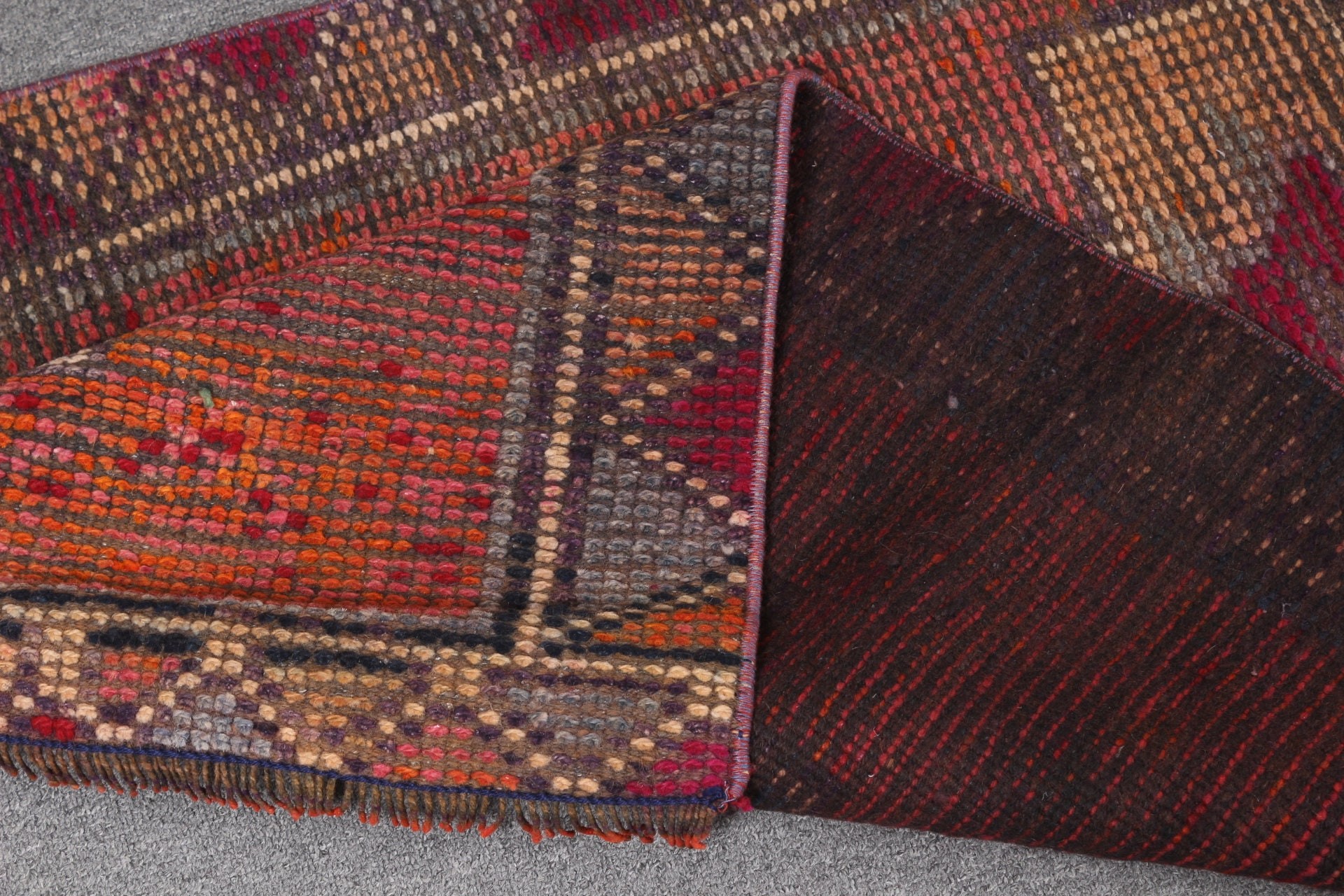 Turkish Rug, Orange Anatolian Rug, Rugs for Stair, Vintage Rug, 2.7x9.4 ft Runner Rug, Hallway Rug, Pale Rug, Wool Rugs