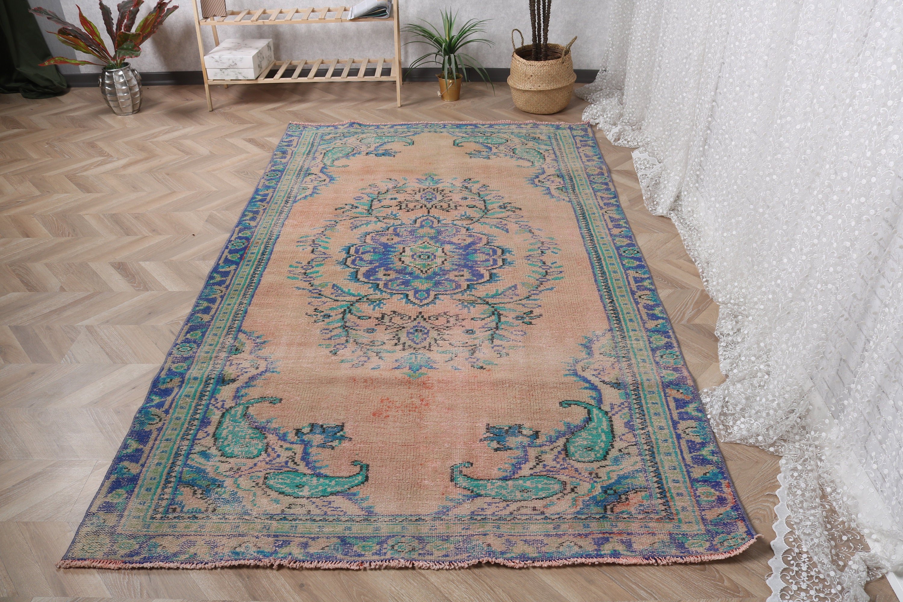 Vintage Halı, 4.9x8.3 ft Büyük Halı, Büyük Vintage Halılar, Mutfak Halısı, Büyük Vintage Halı, Türk Halıları, Yün Halıları, Turuncu Yatak Odası Halıları