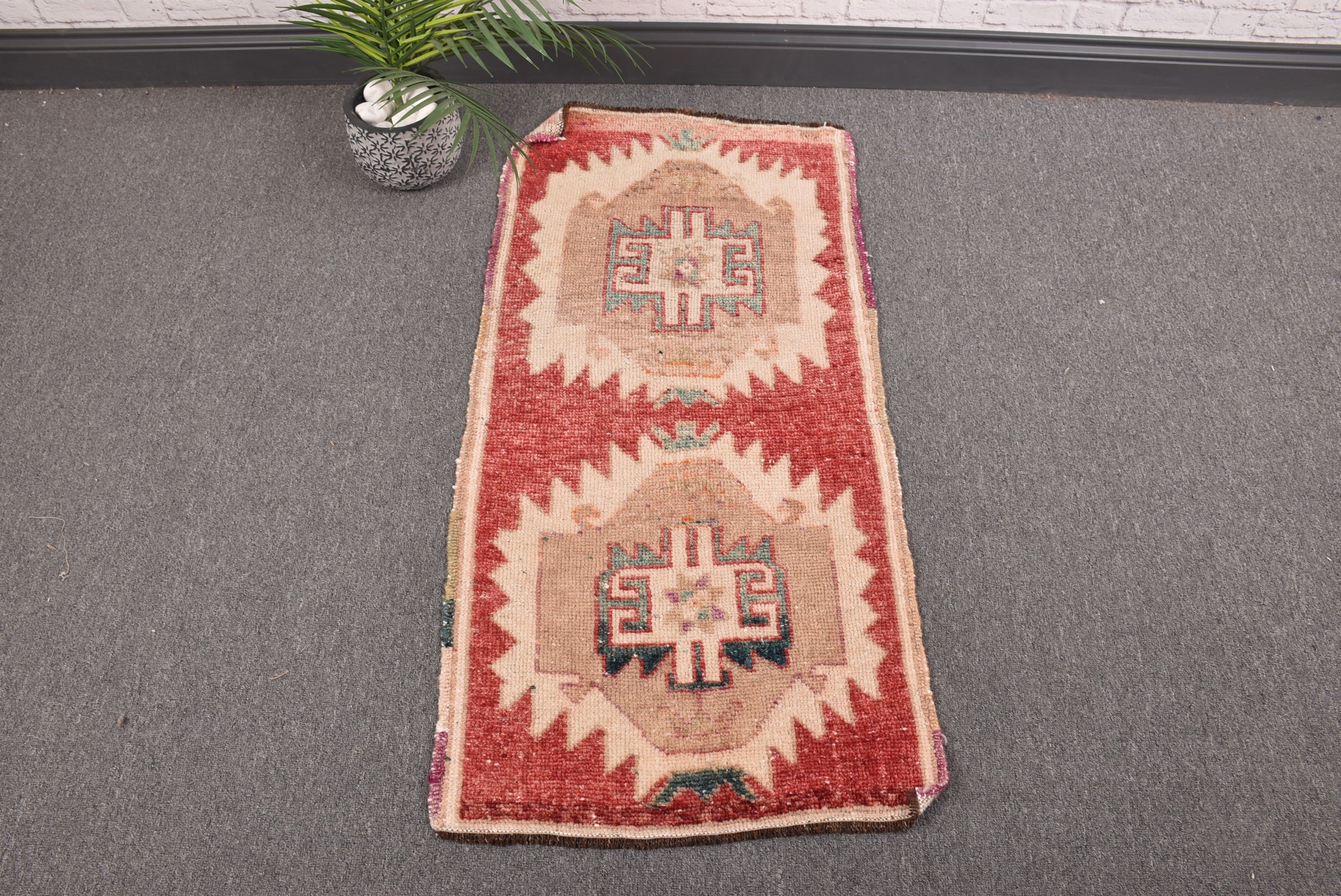 Bej 1.7x3.5 ft Küçük Halılar, Vintage Halılar, Sanatsal Halılar, Modern Halılar, Geometrik Halılar, Türk Halıları, Araba Paspas Halıları, Banyo Halıları